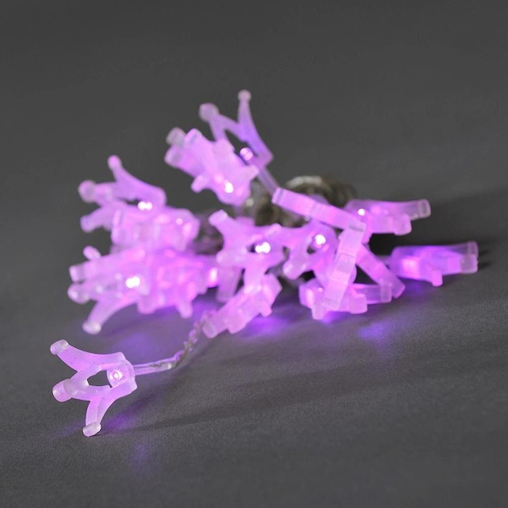 KONSTSMIDE LED-Lichterkette 4092-453 LED Lichterkette pink gefrostete Kronen
