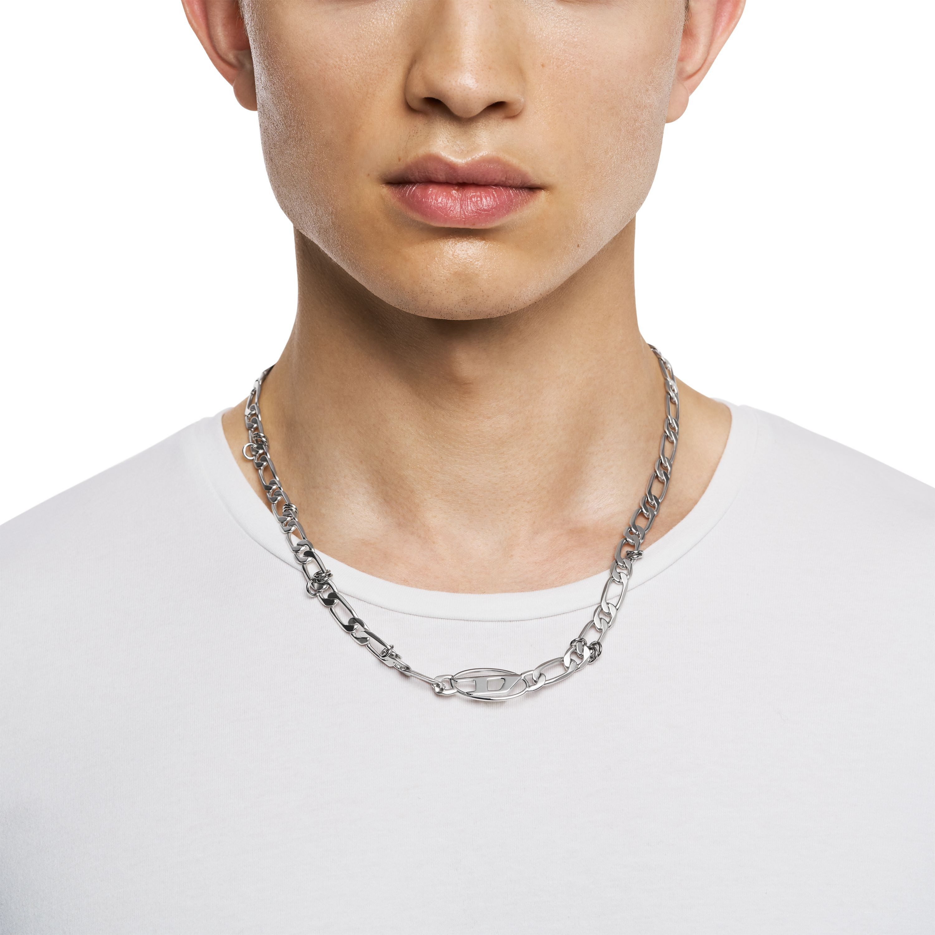 Diesel Kette ohne Anhänger Schmuck Geschenk Metall OVAL D LOGO