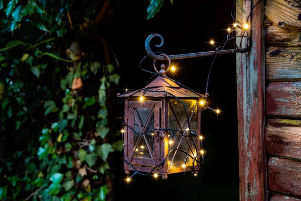 Weihnachtsdeko aussen, Dioden weiße KONSTSMIDE LED-Lichterkette warm gefrostet, 80