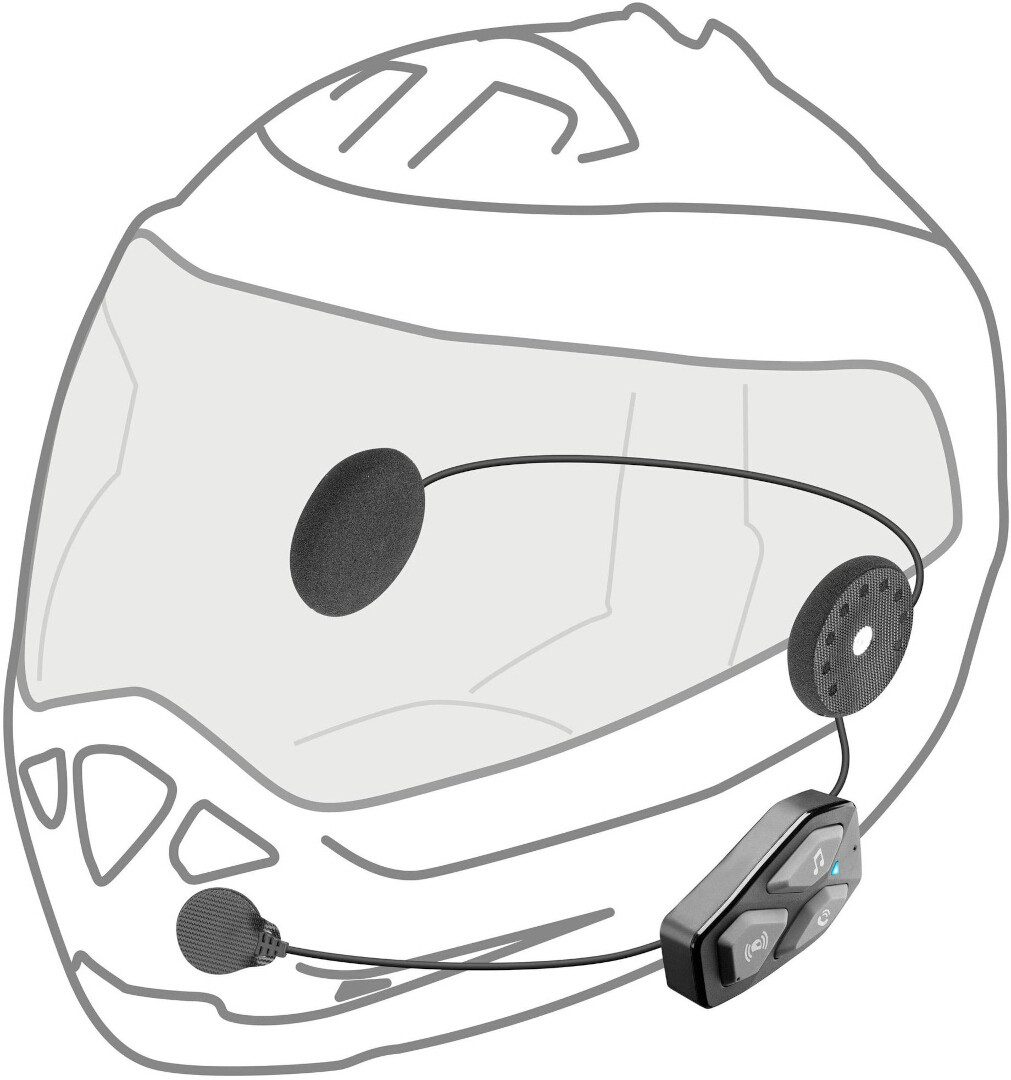 Interphone U-COM 3 Kommunikationssystem Single-Pack Headset (Wasserdicht Bluetooth)