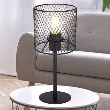 etc-shop LED Tischleuchte, Leuchtmittel inklusive, Warmweiß, Schreib Nacht Tisch Lampe Filament Geflecht Lampe Wohn