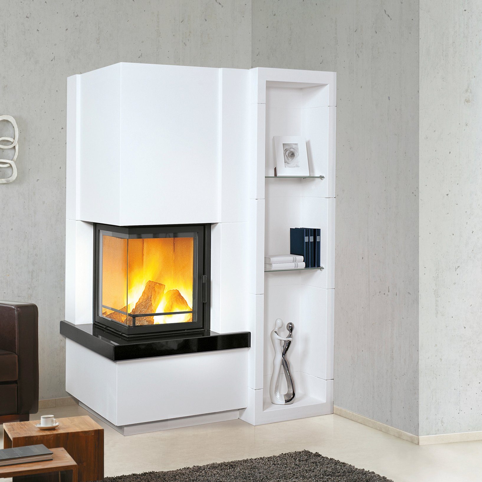 HARK Kaminbausätze »Easy 500 mit Regal«, 8 kW, Zeitbrand