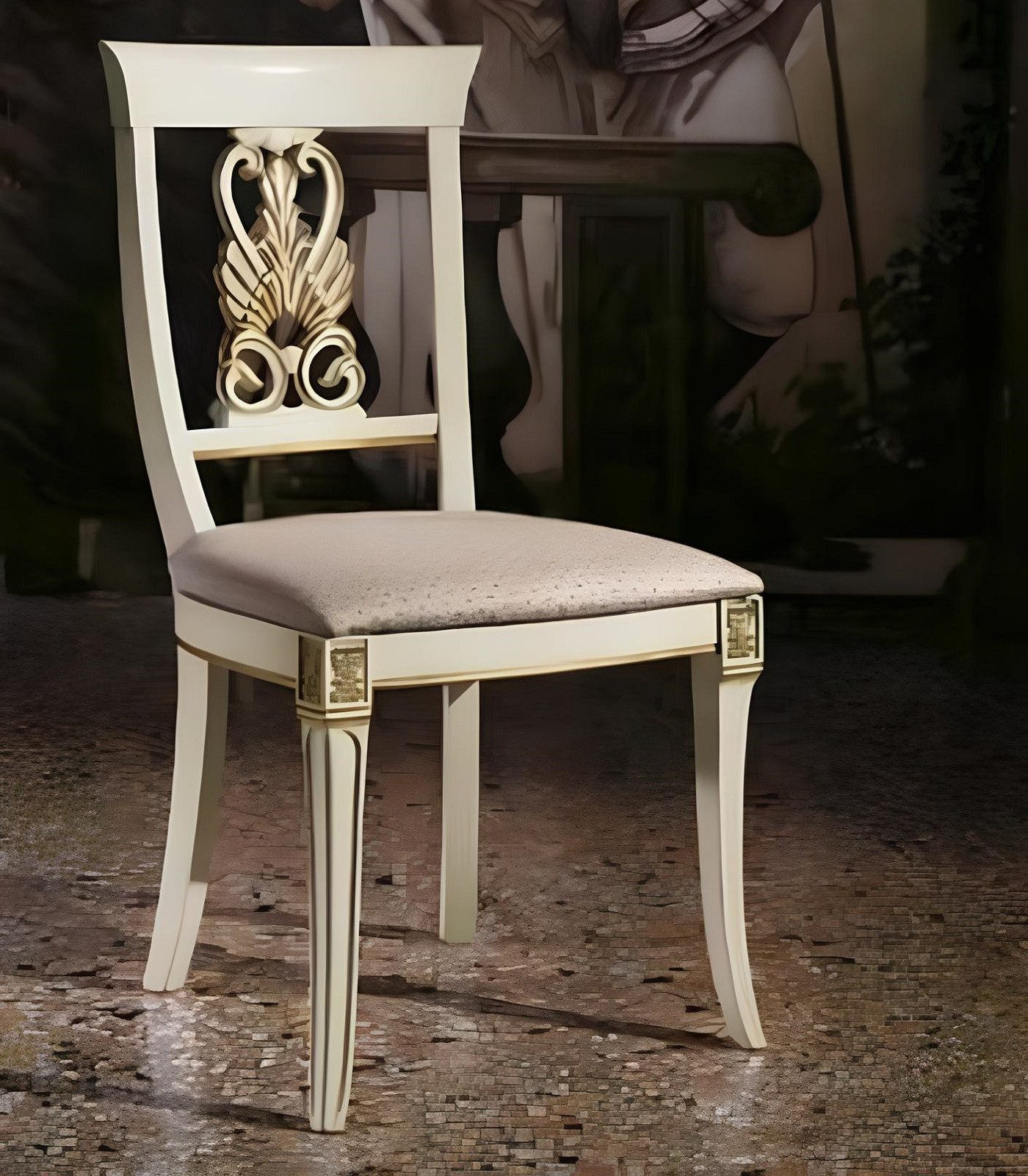 Xlmoebel Esszimmerstuhl Eleganter handgefertigter Stuhl im traditionellen Design, Hergestellt in Europa