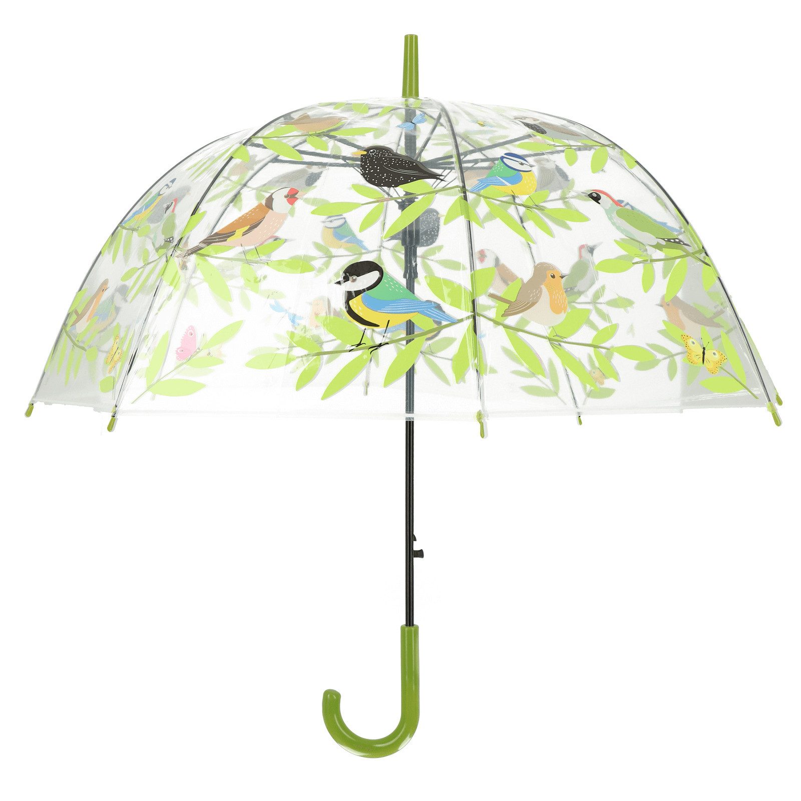 esschert design Stockregenschirm Regen Schirm Transparent Vögel Stock Automatik Erwachsene Bunt Regen