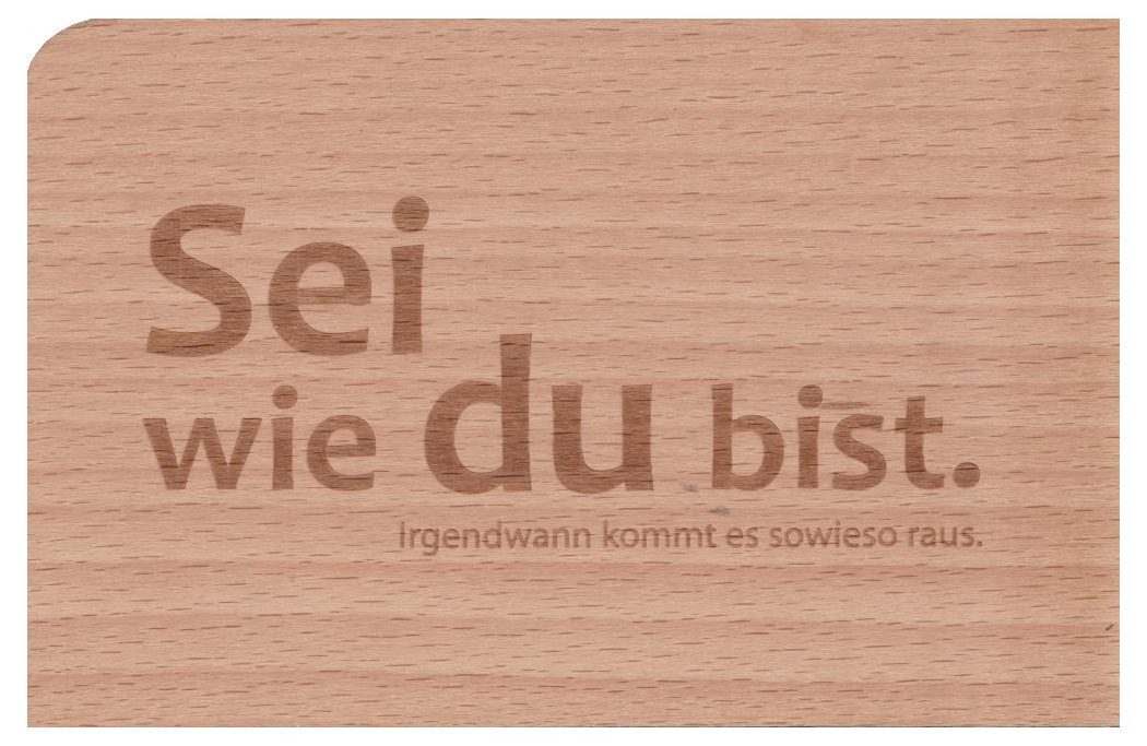 holzpost GmbH Postkarte Holzpostkarte "Sei wie Du bist. Irgendwann kommt es sowieso raus."