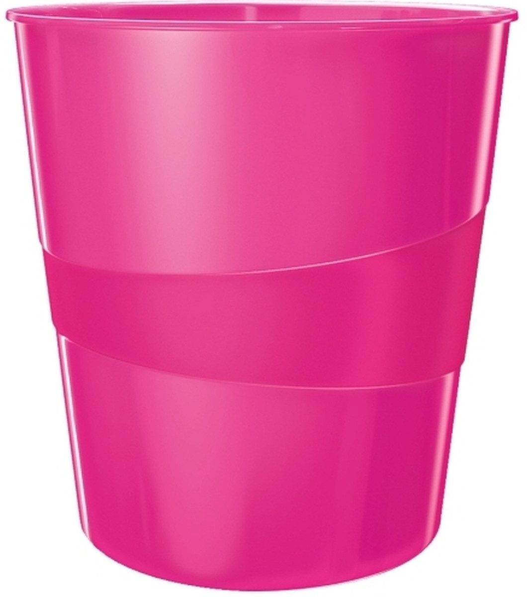 LEITZ Papierkorb Papierkorb Wow 15l Polystyren pink metallic (6 Stück)