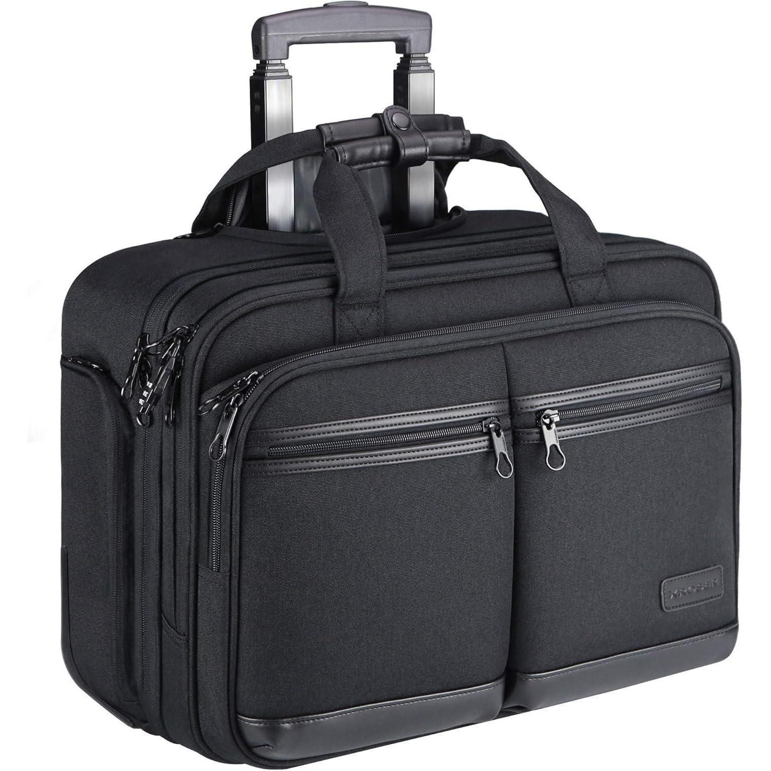 LuxusKollektion Business-Trolley Trolley Handgepäck Koffer mit RFID 17,3 Zoll Laptop