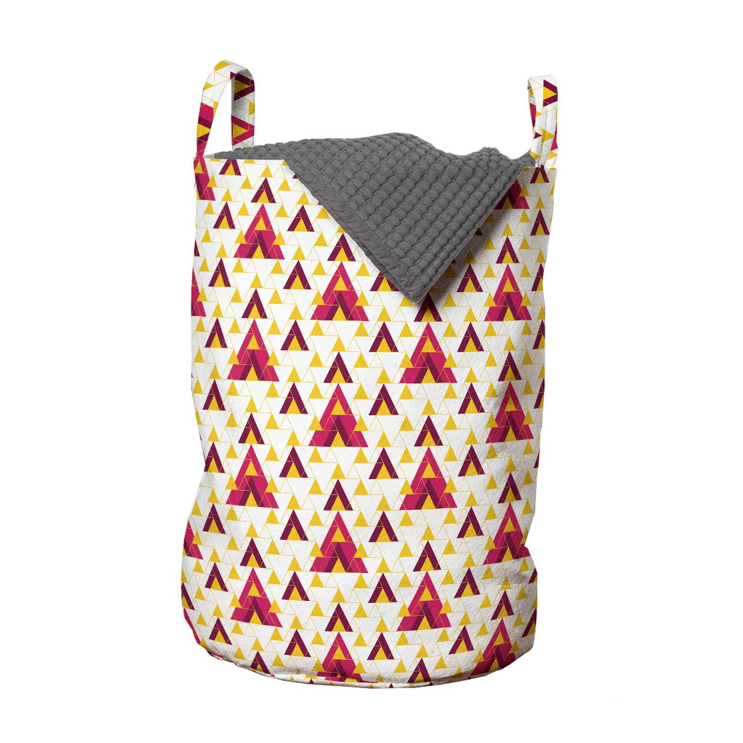 Triangles Wäschesäckchen mit Griffen Kordelzugverschluss Waschsalons, Abakuhaus für Grid Geometrisch Wäschekorb Symmetrische