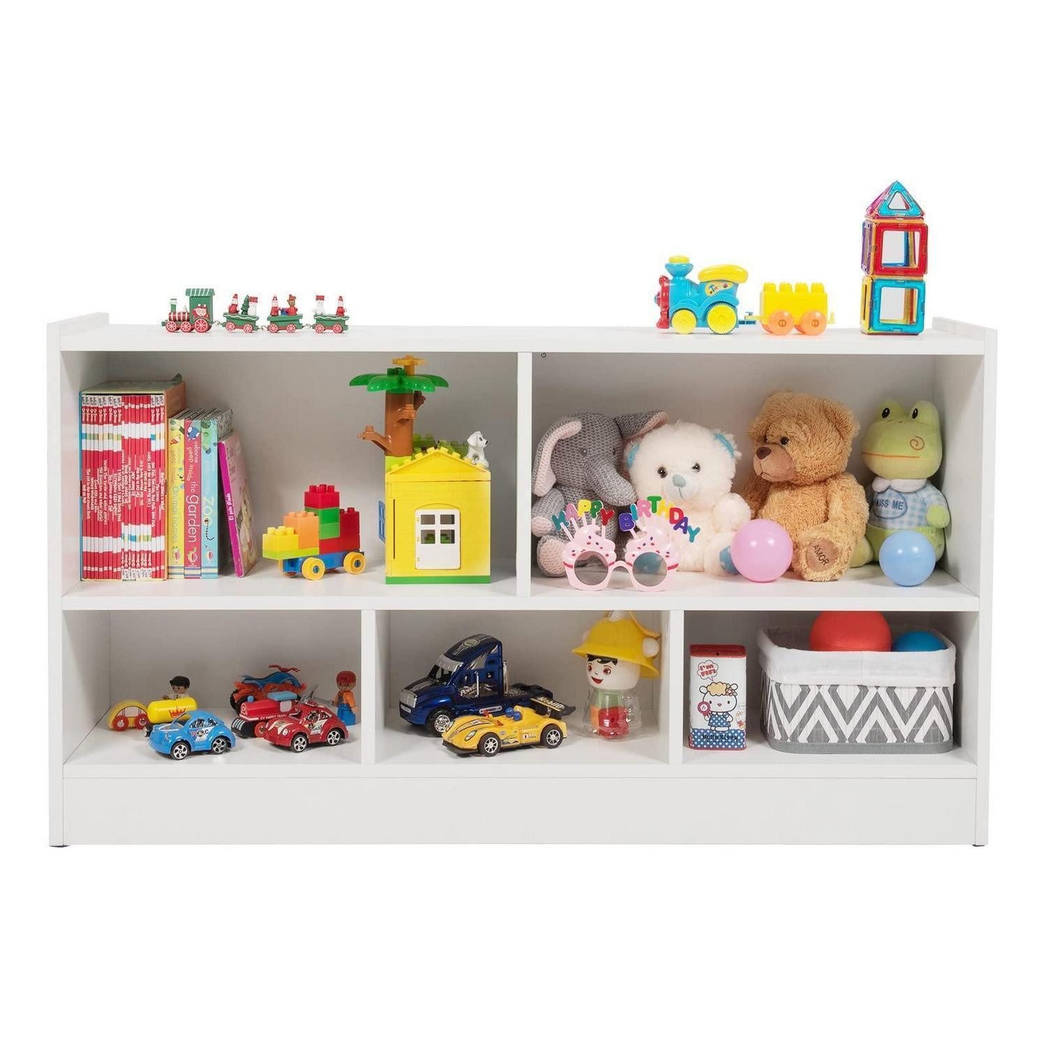 LuxusKollektion Spielzeugtruhe Kinderregal Holz Spielzeugaufbewahrung Weiß 111x30x61.5cm (1 St)