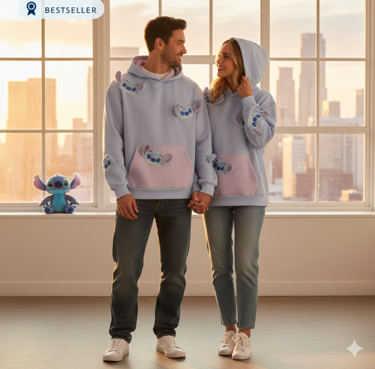 Disney Kapuzenpullover Stitch Kuscheltier Kapuzenpullover für Erwachsene Disneyland