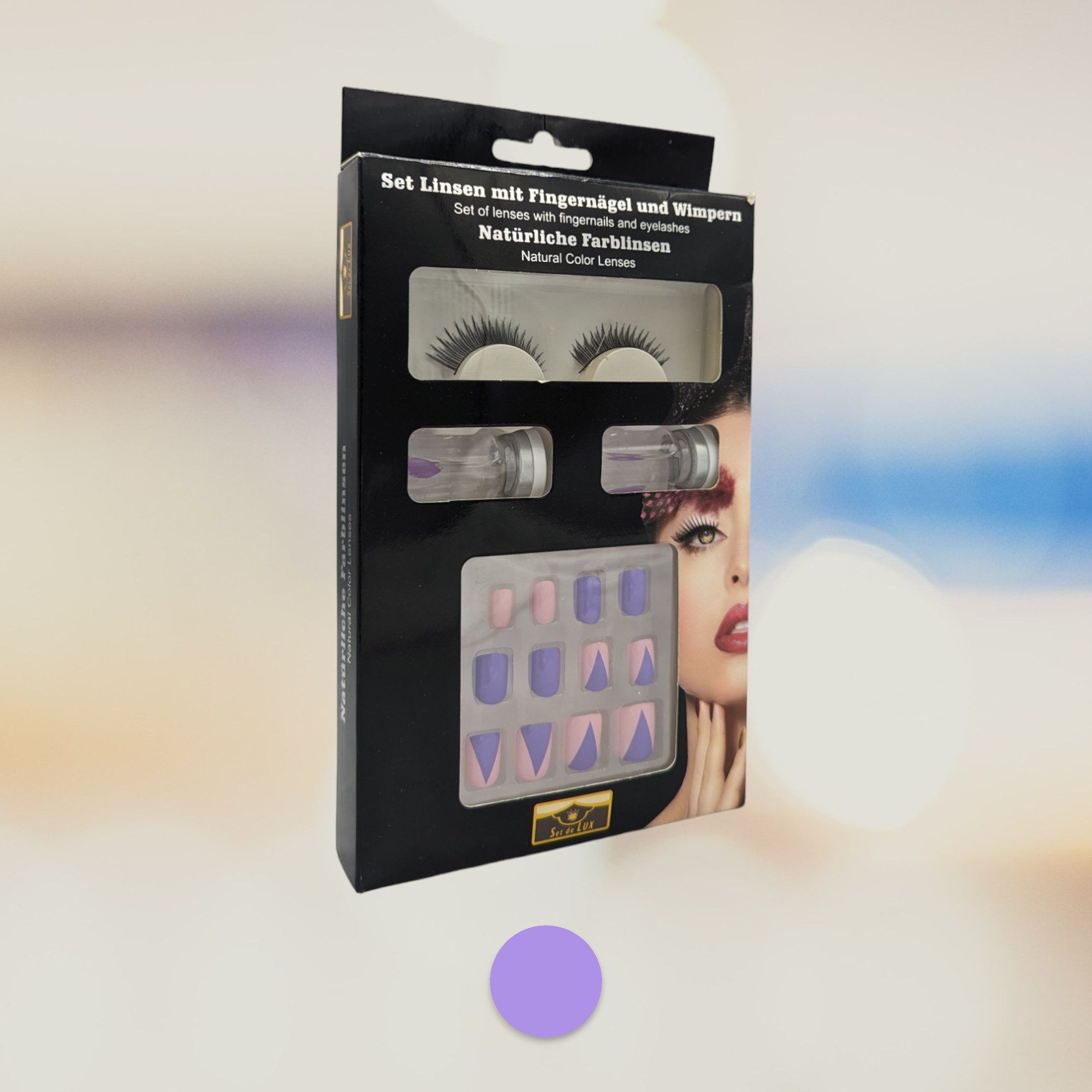 Eyecatcher Make-up Set Set Linsen mit Fingernägel und Wimpern