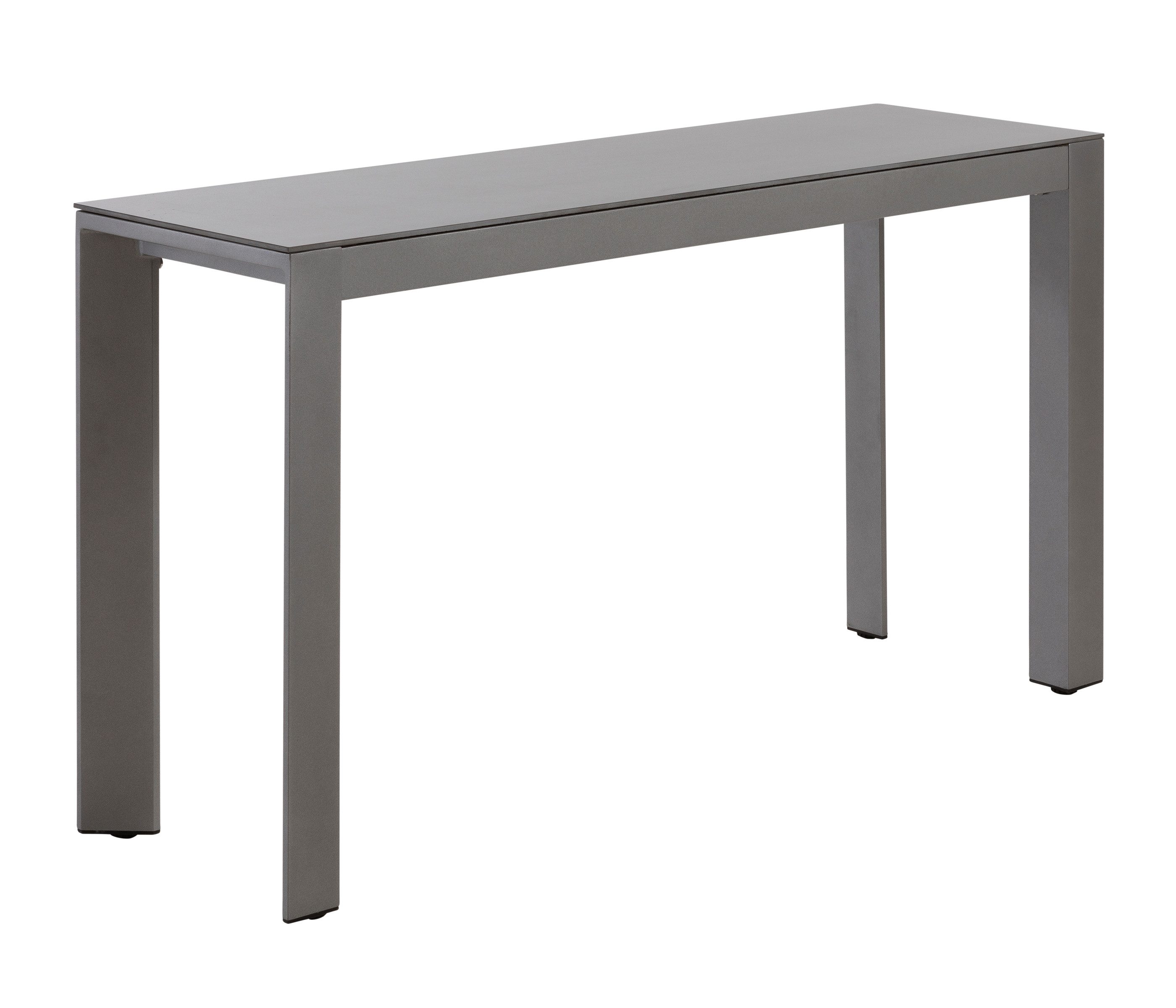 Dehner Gartentisch Chicago, 133.5 x 75 x 42 cm, Aluminium / Stein, schmaler Balkontisch mit bis zu 6 Sitzplätzen