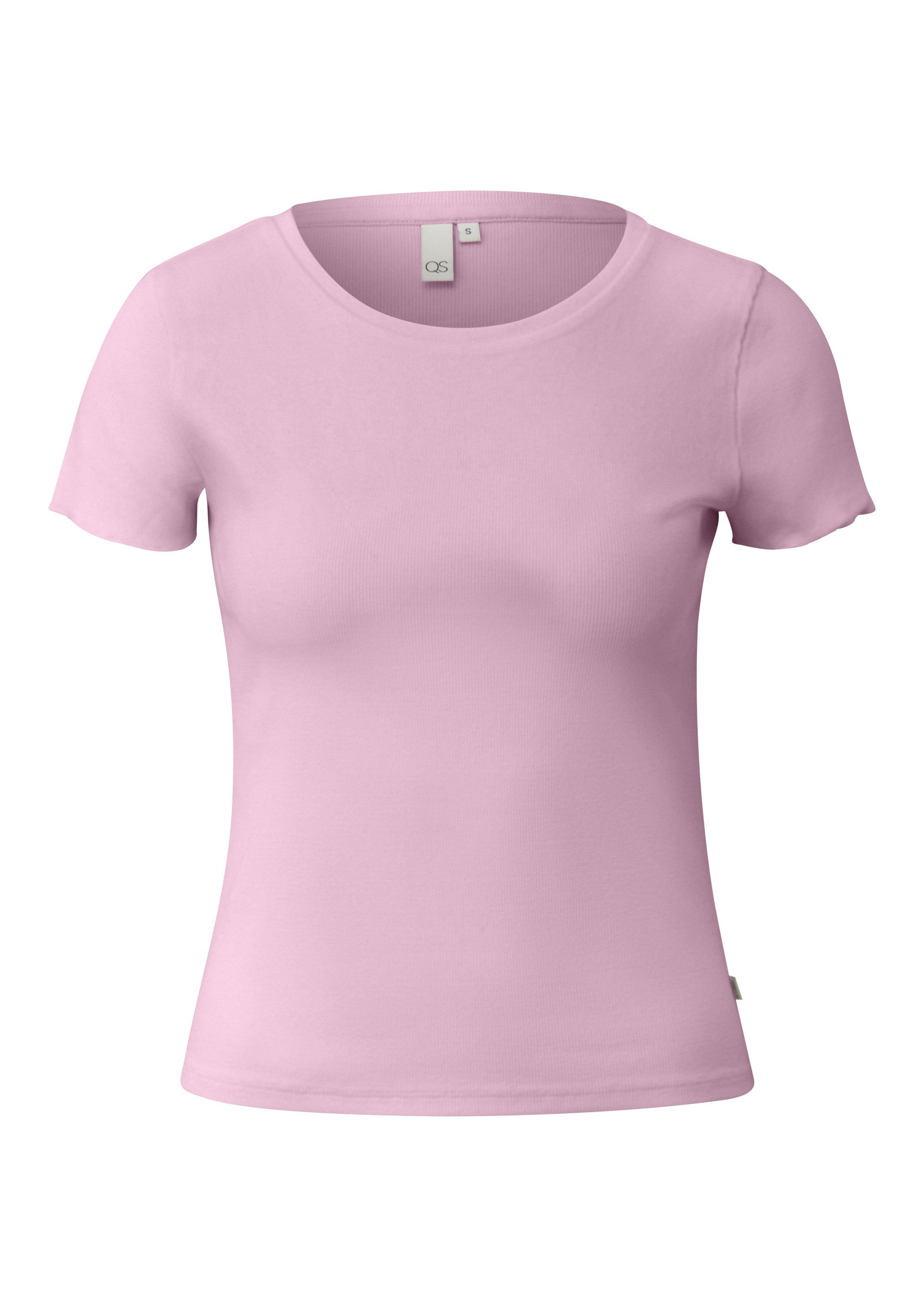 QS Kurzarmshirt T-Shirt Rippshirt günstig online kaufen