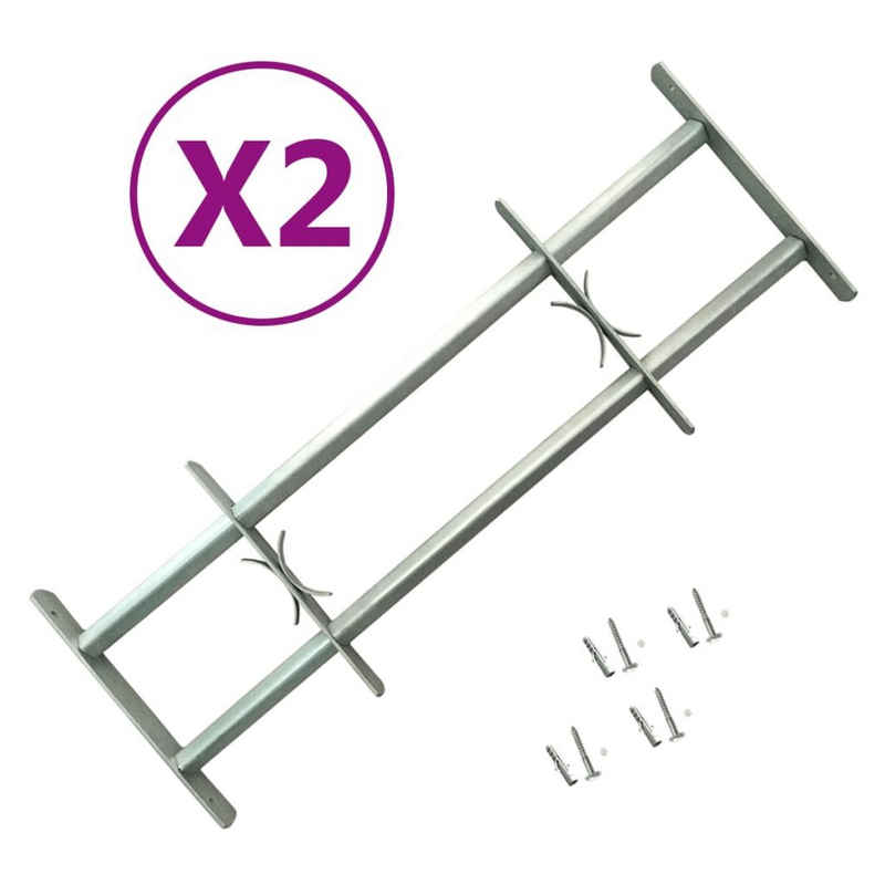 vidaXL Fenster Fenstergitter Verstellbar für Fenster 2 Stk. 700-1050 mm, (2 St)