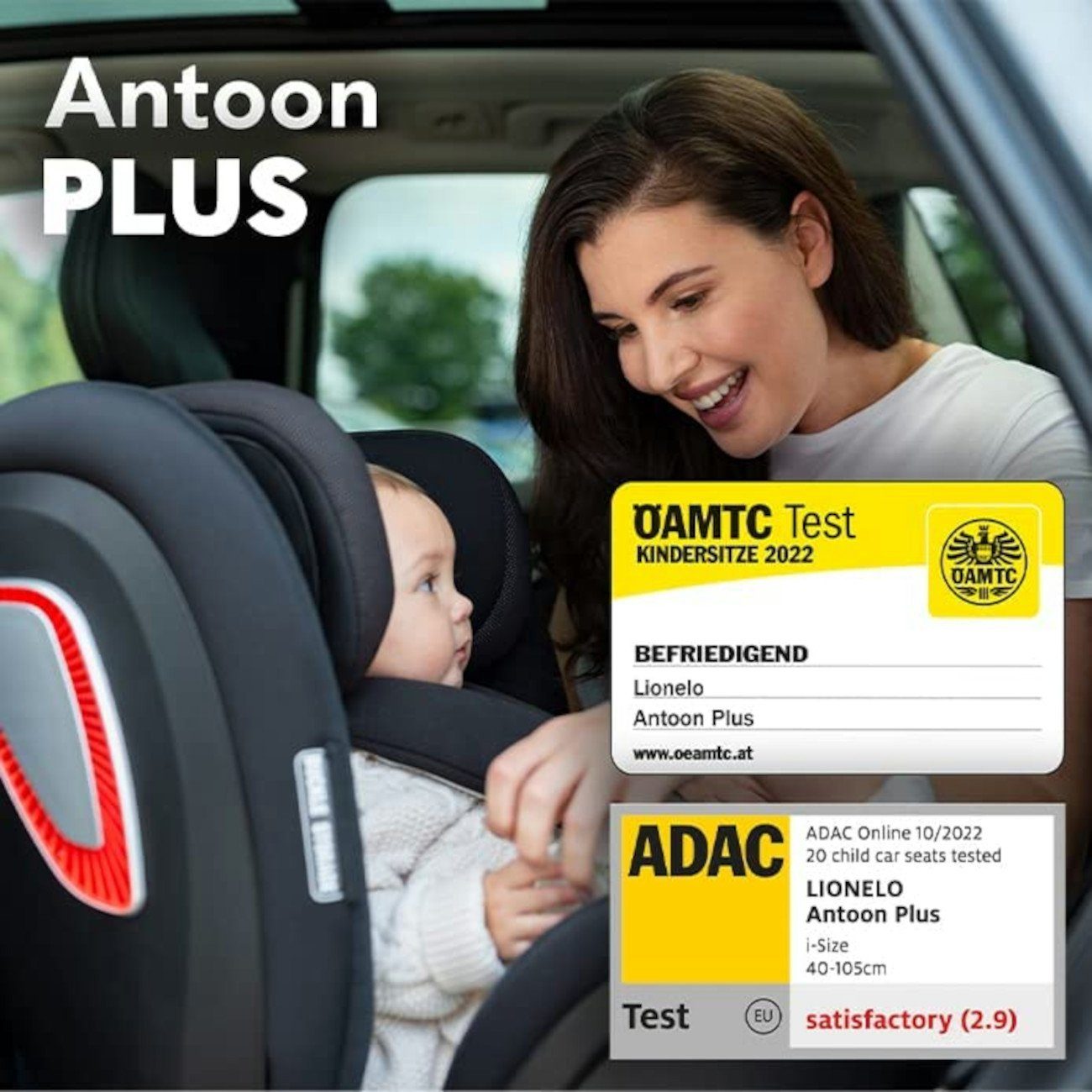 lionelo Autokindersitz ANTOON PLUS, ab: ab Geburt, bis: bis 3 Jahre, ab: 40,00 cm, bis: 105,00 cm, (einstellen),  I-Size  ISOFIX 360°  Liegeposition  0 bis 18kg