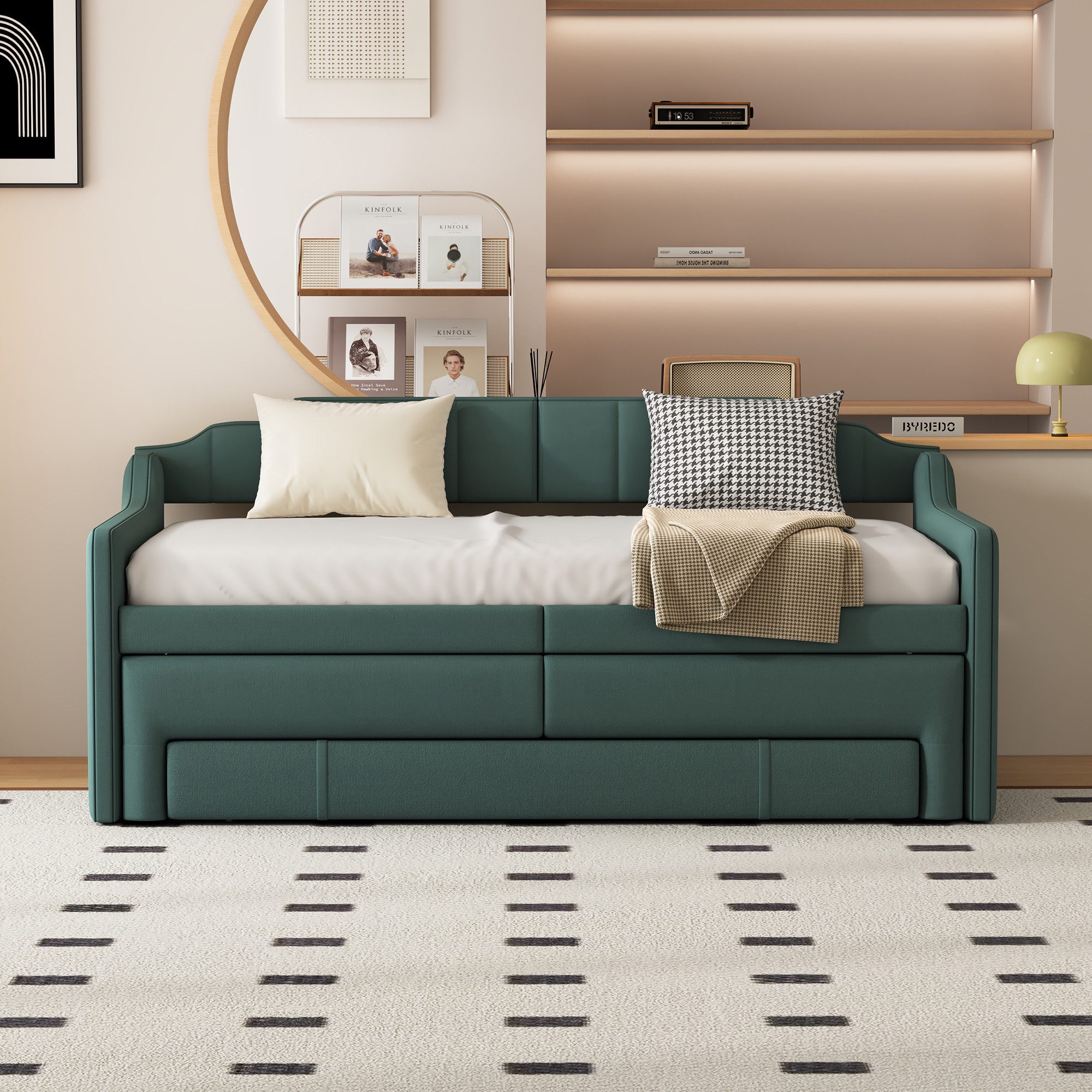 STILVORA Schlafsofa Polsterbett 90x200 mit Schubladen,Tagesbett ausziehbar günstig online kaufen