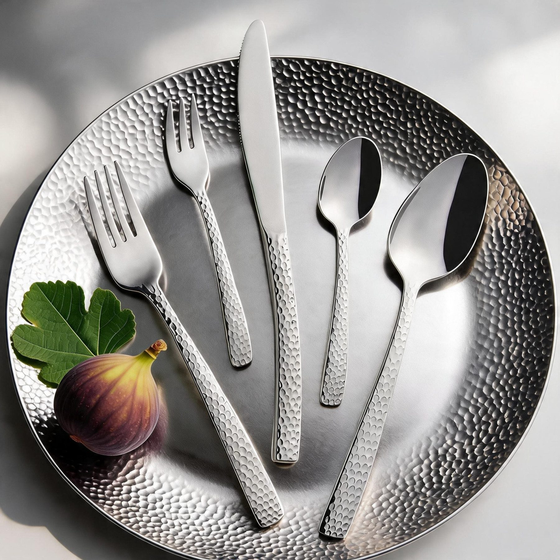 Mulex Besteck-Set Madison (30-tlg), 6 Personen, Edelstahl 18/10, gehämmert