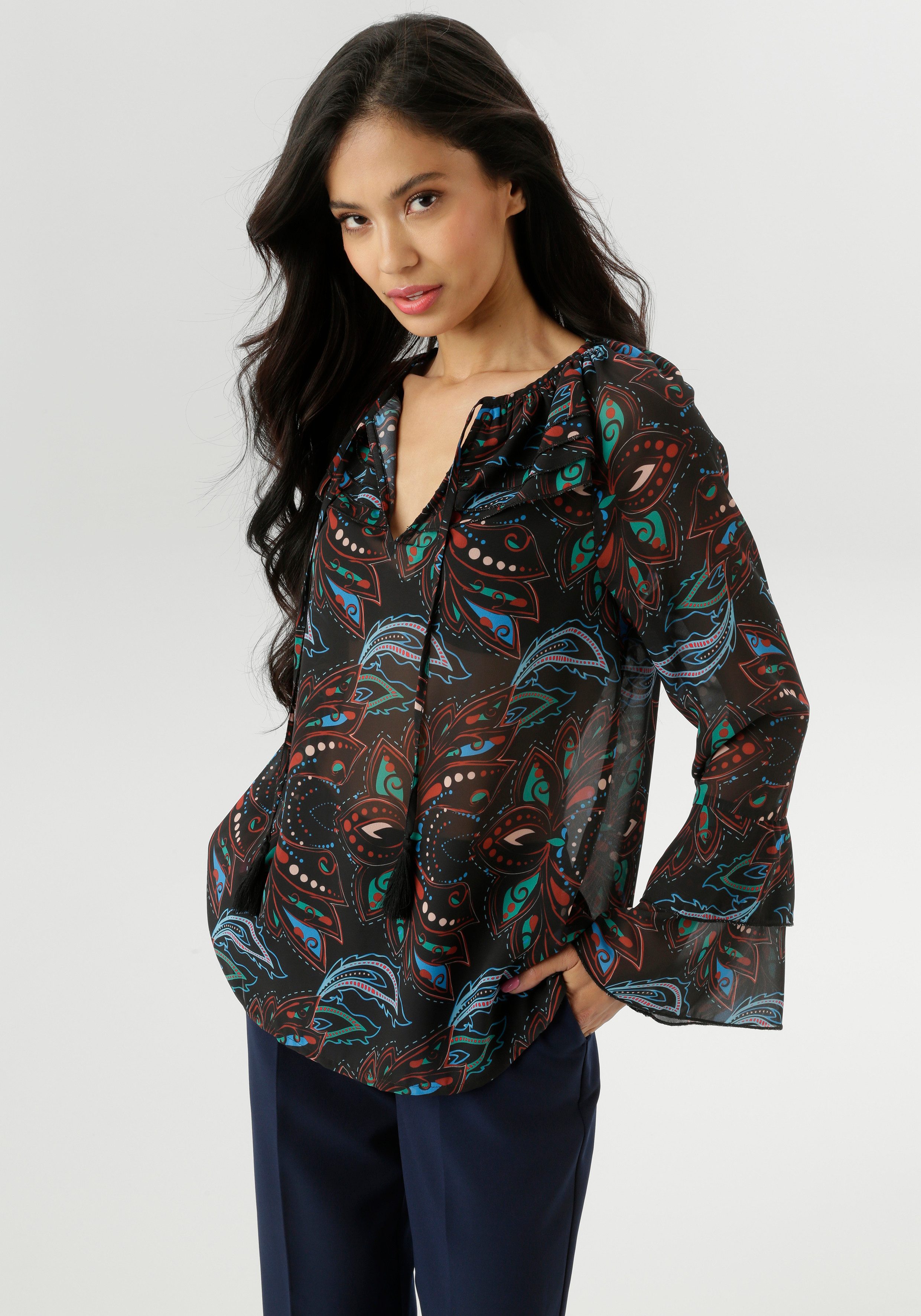 Aniston SELECTED Chiffonbluse aus leicht transparente Chiffon günstig online kaufen