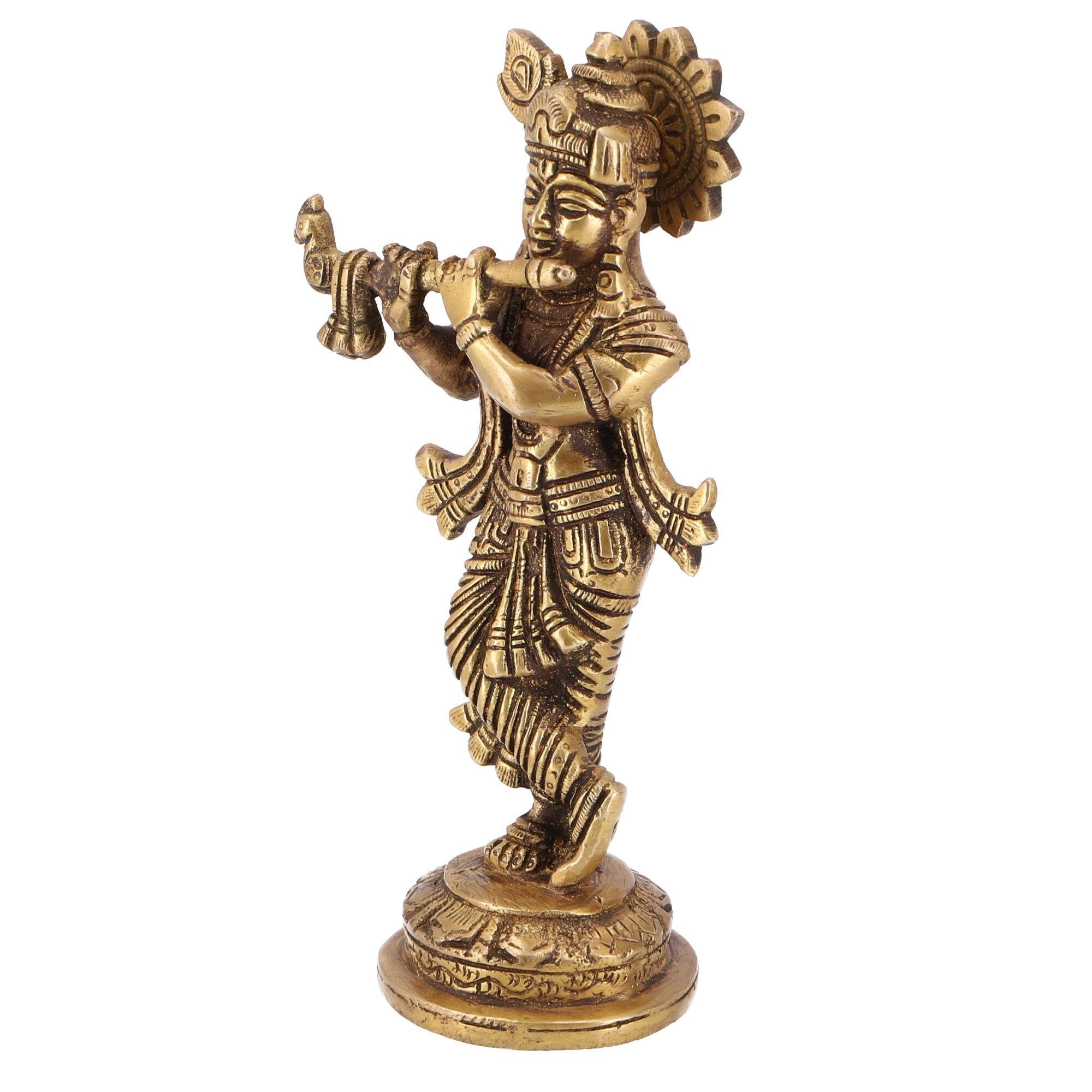 Krishna cm 19 Statue Statue Dekofigur Guru-Shop Messingfigur, -..