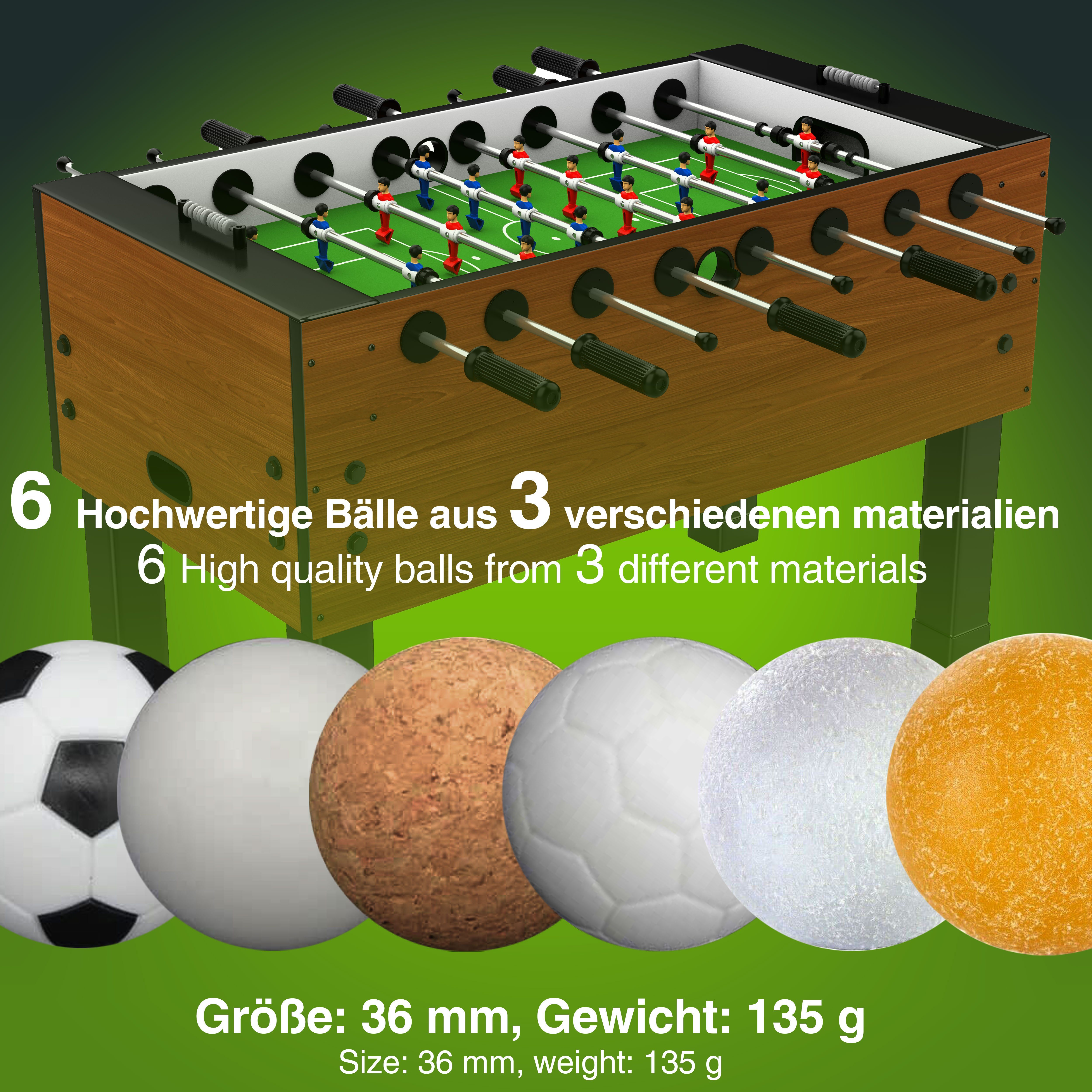 Goods+Gadgets Kickertisch GOODS+GADGETS Premium Kickerball Set 6/12x – Tischkicker bälle 35mm (Tischkicker, Bälle aus Kork, PE, PU, ABS), 35mm