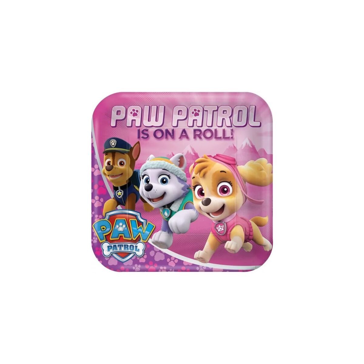PAW PATROL Kindergeschirr-Set Paw Patrol Pink Pappteller 8 Stk 23 cm