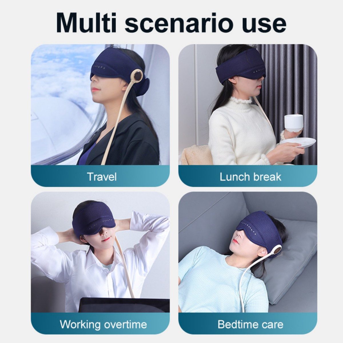 Toomoke Massagegerät Elektrisches Kopfmassagegerät mit Wärmefunktion,360°Abdeckung, 2000mAh,verbessert die Schlafqualität,Tragbar