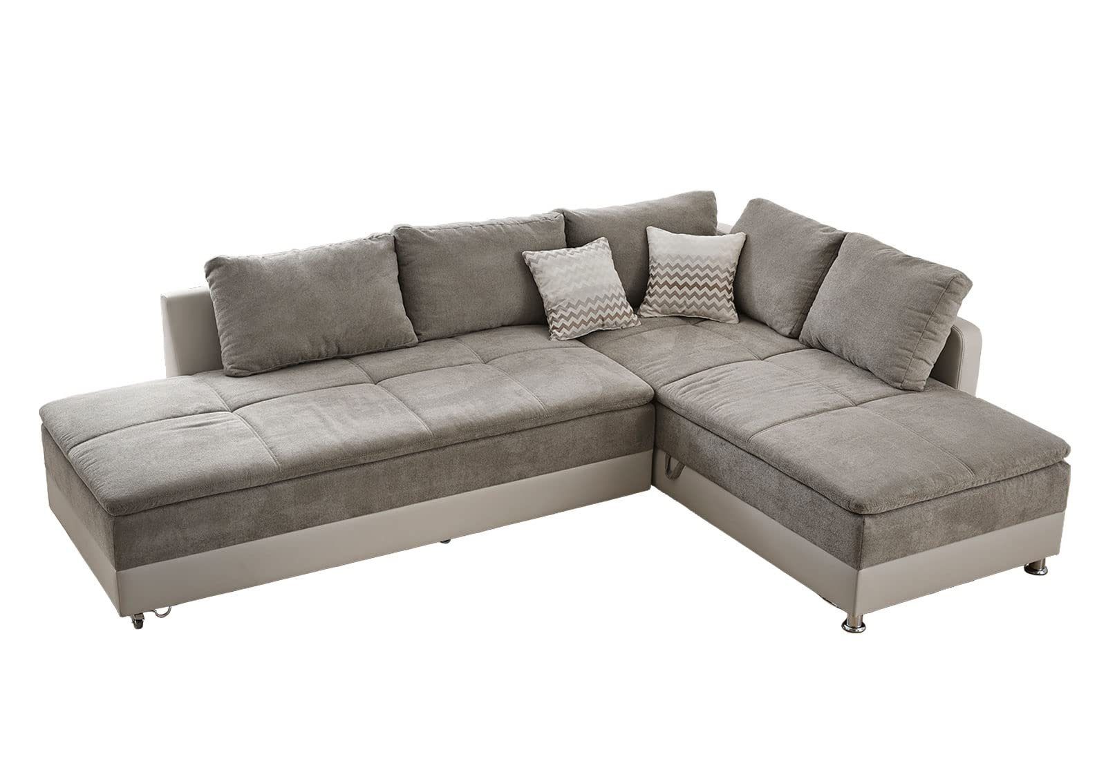 luma-home Ecksofa 15101, Dauerschläfer-Doppelbett 306x223 cm, günstig online kaufen