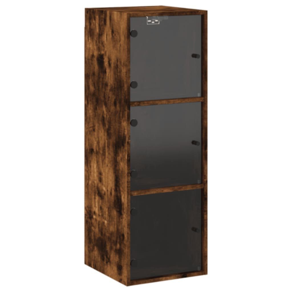 vidaXL Glashängeschrank Wandschrank mit Glastüren Räuchereiche günstig online kaufen