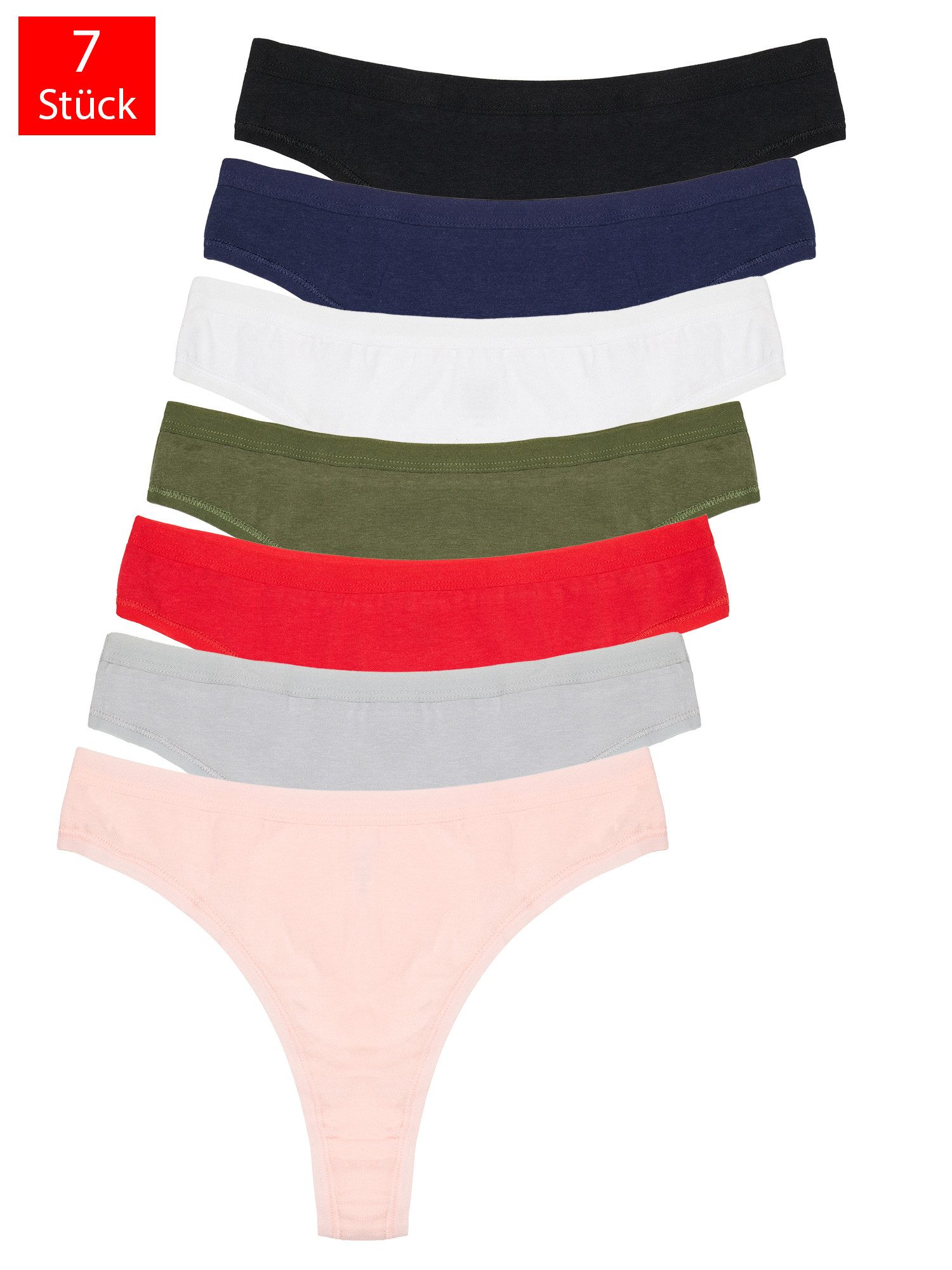 String 7er-Pack Damen Tanga Unterhose F912