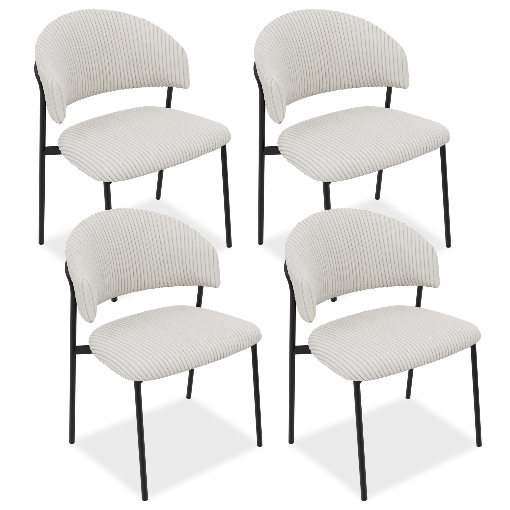 Jiexi Esszimmerstuhl Modernes Esszimmerstuhl-Set in Cord-Optik, bequem & stabil