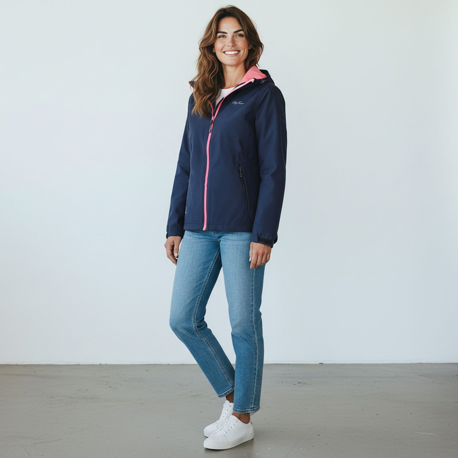 Dry Fashion Fahrradjacke Spiekeroog Damen Funktionsjacke - Regenjacke leicht & verstaubar Jacke Wasserdicht, Windicht, Atmungsaktiv, Kapuze mit Vorderschirm