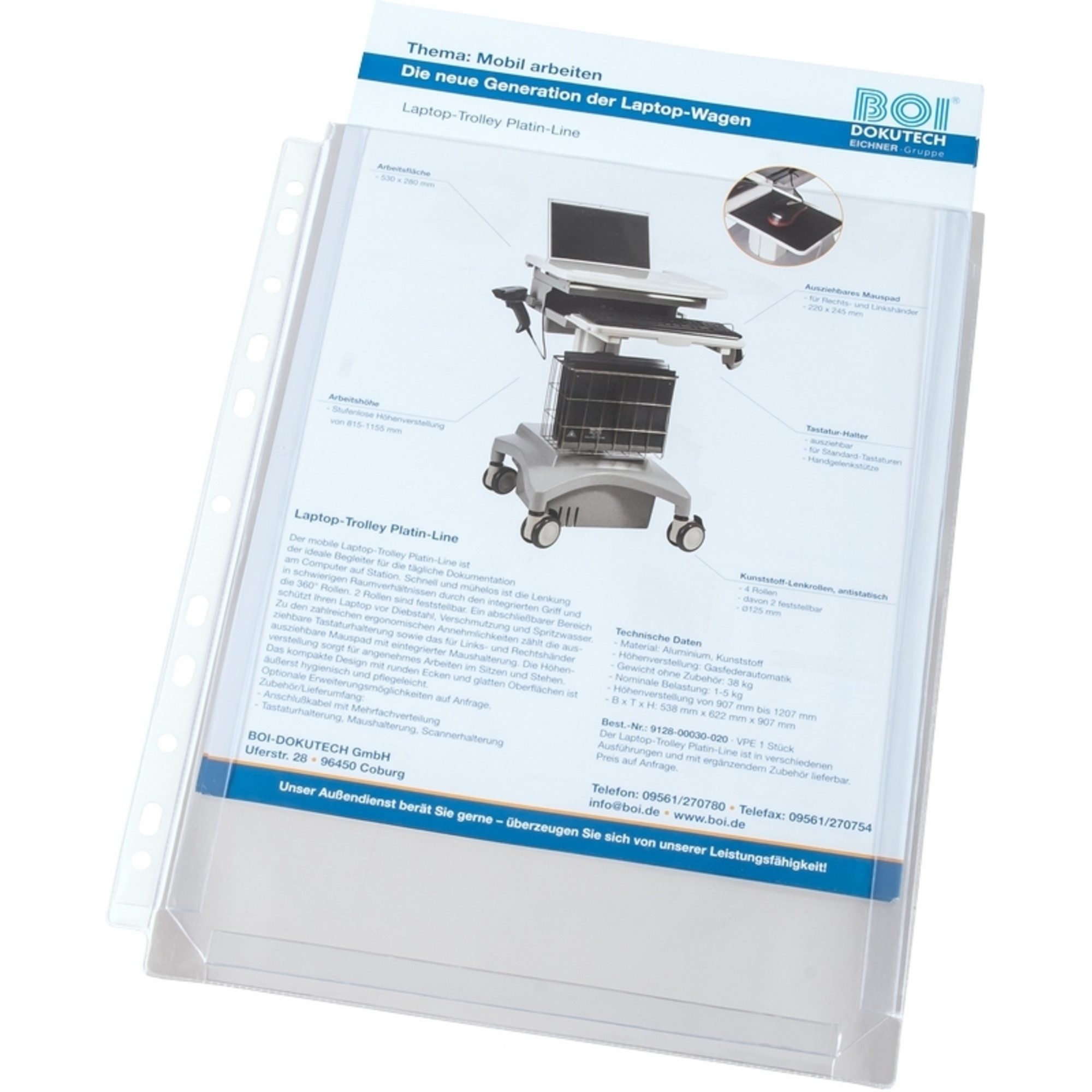 EICHNER Prospekthülle Dehnfaltentasche 9218-01061 A4 180mic transparent 10 Stück