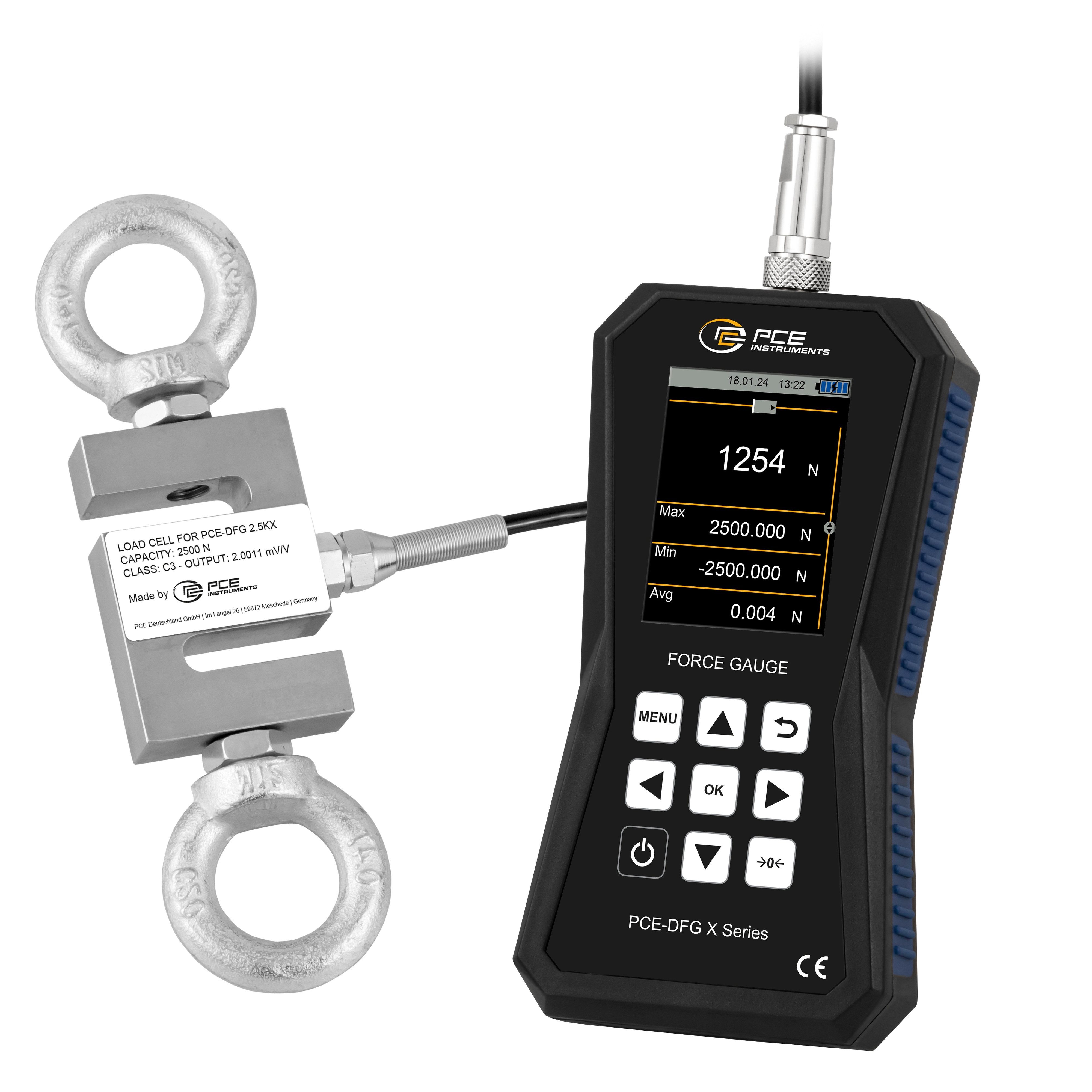 Raumluft-Qualitätssensor PCE Instruments Kraftmessgerät PCE-DFG 2K5 X
