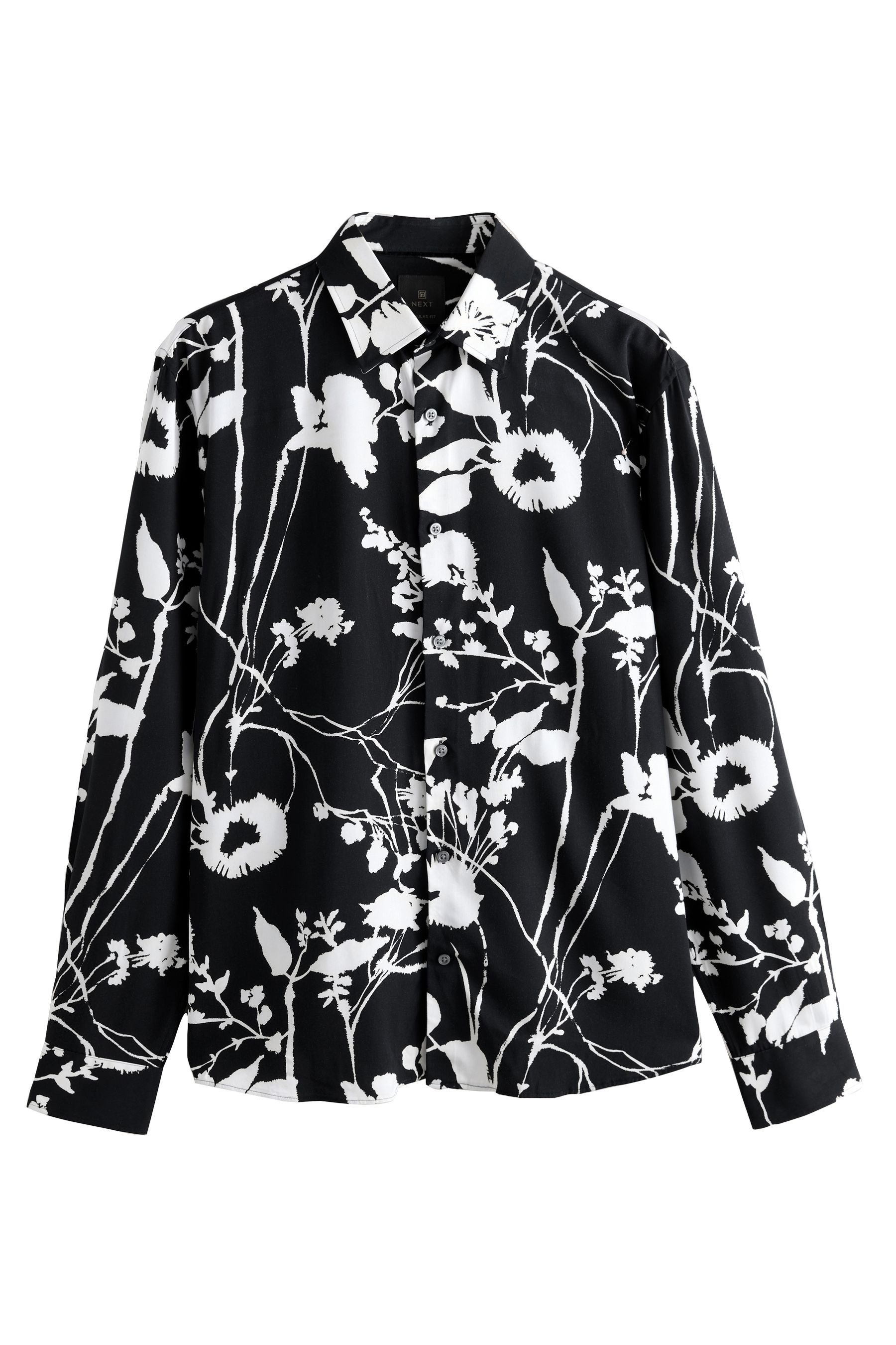 Next Langarmhemd Fließendes langärmeliges Partyhemd, Regular Fit (1-tlg) günstig online kaufen