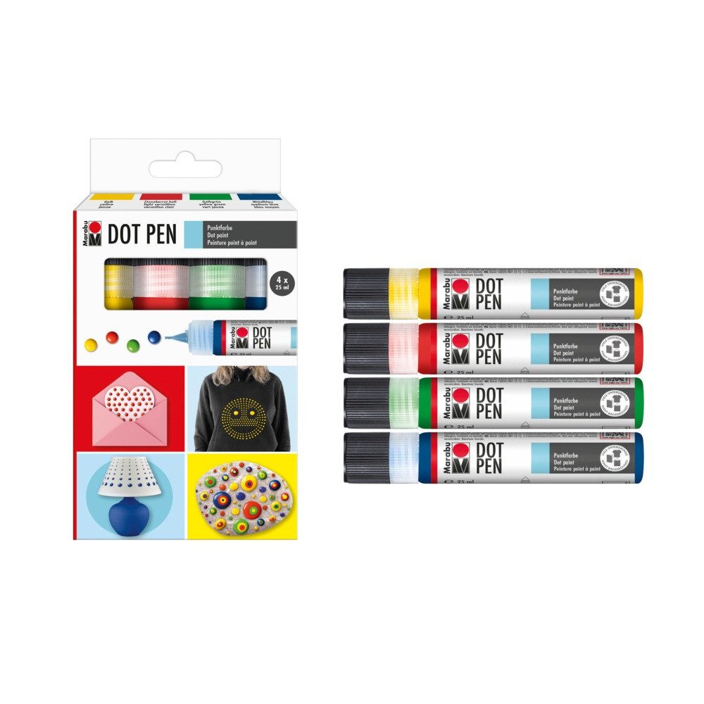 Marabu Marker Marabu Dot Pen Set Grundfarben 4x25ml