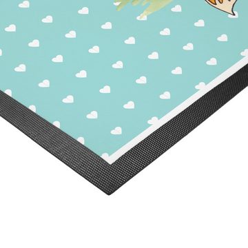 Fußmatte 60 x 90 cm Fuchs Sterne - Türkis Pastell - Geschenk, Spruch positiv, Mr. & Mrs. Panda, Höhe: 0.3 mm, Attraktives Design