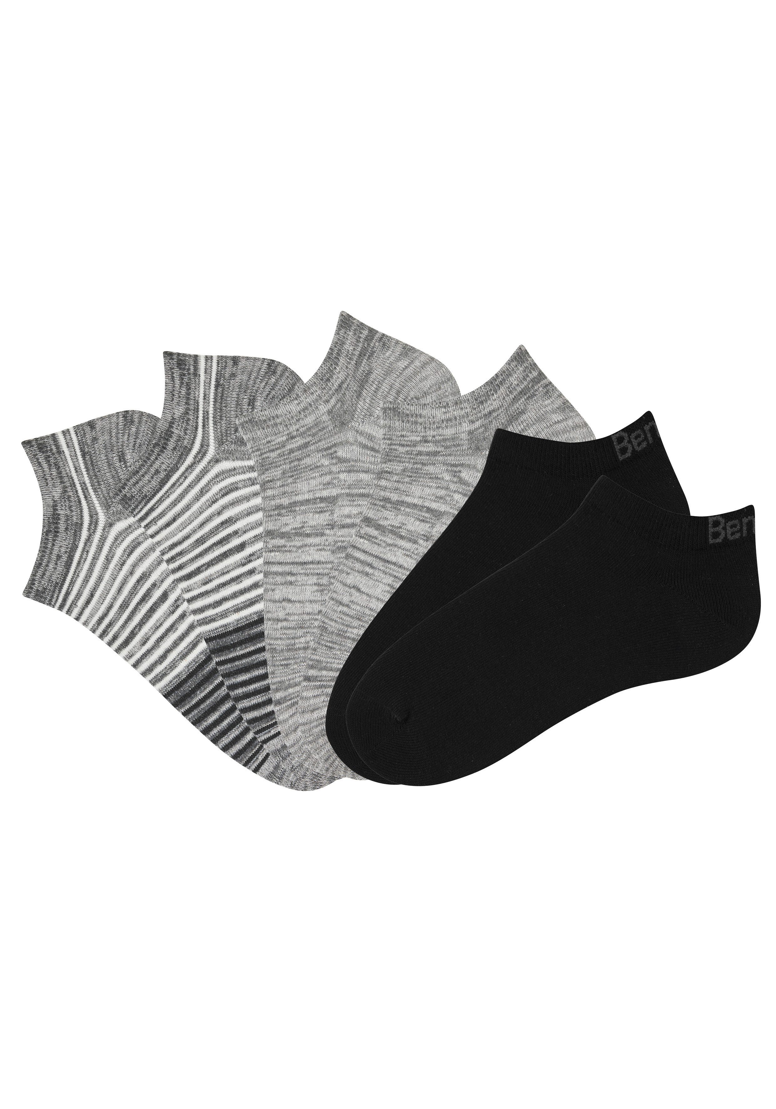 Bench. Sneakersocken Damen und Herren Socken meliert und uni (Packung, 6-Paar, Gr. 35-38 bis 43-46) mit ansprechendem Streifen- Design und uni – Bild 2 von 5