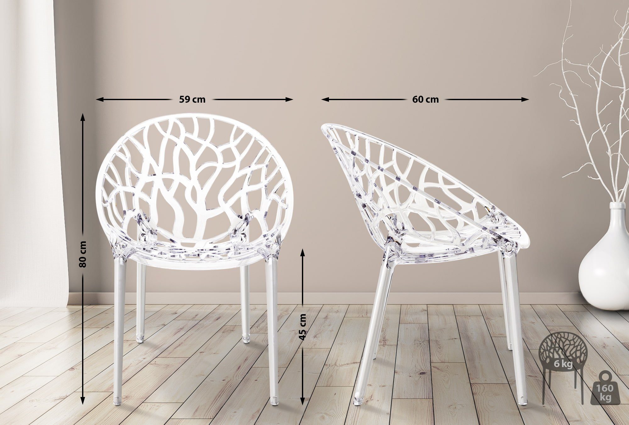 CLP Gartenstuhl Crystal, Outdoor, Kunststoff, stapelbar günstig online kaufen