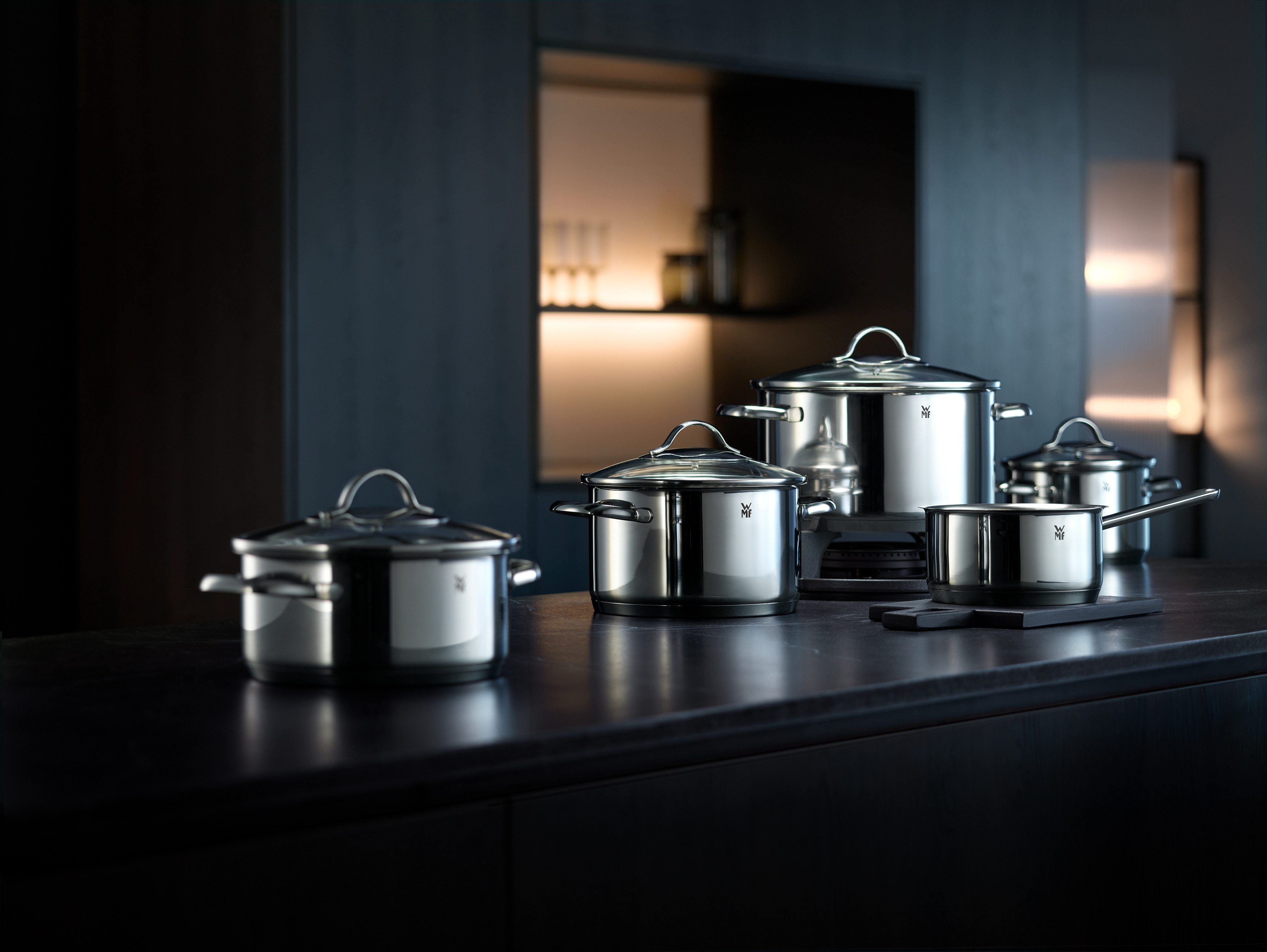 WMF Fleischtopf Provence Plus, Kochtopf groß mit Glasdeckel, Suppentopf Induktion, Cromargan® Edelstahl Rostfrei 18/10, für alle Herdarten geeignet, unbeschichtet, spülmaschinengeeignet