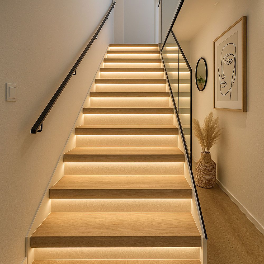 GLOBO LIGHTING Dekolicht, LED-Leuchtmittel fest verbaut, Neutralweiß, LED Strip Streifen Leiste USB 2x Licht-Band Treppen TV Hintergrund