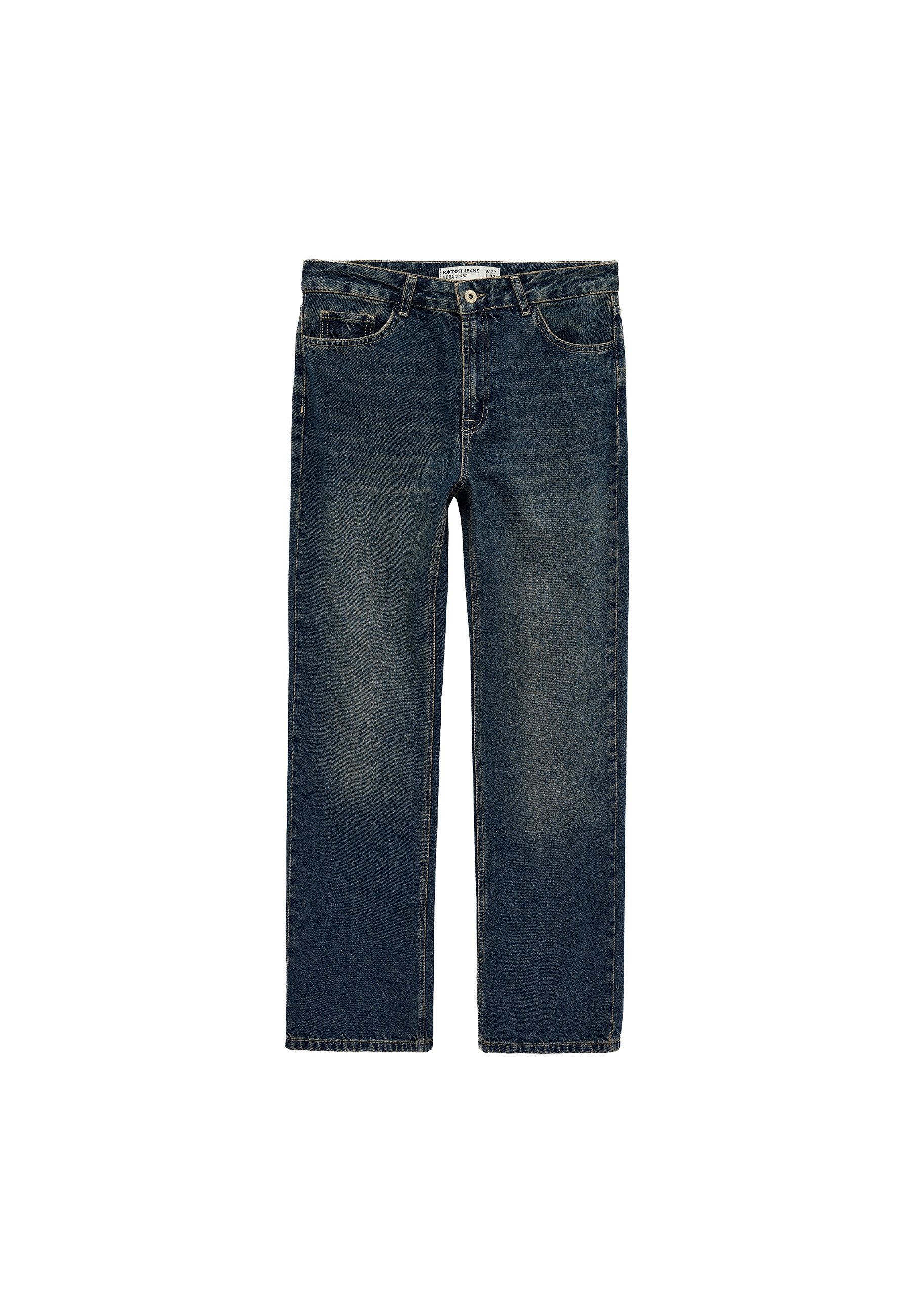 Koton 3/4-Jeans Normale Leibhöhe Straight Straight-Jeans