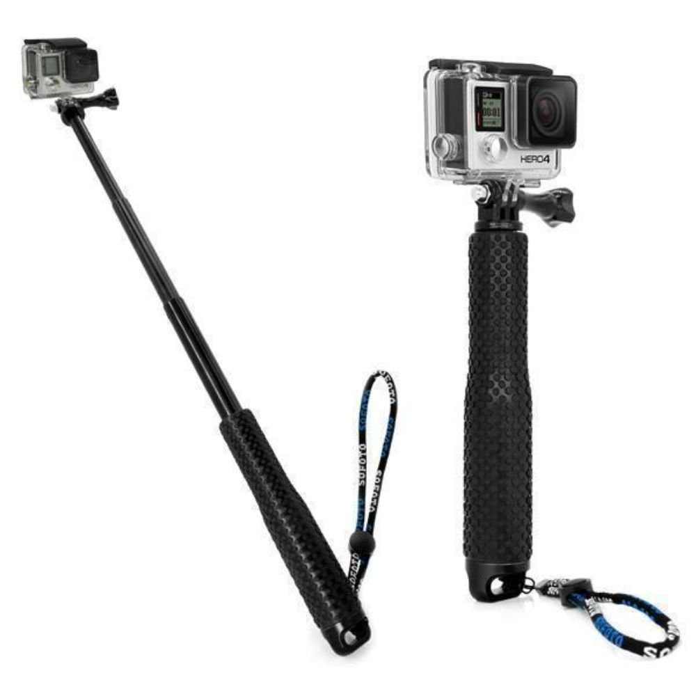 MyGadget Teleskopstange Selfie Stick Wasserdicht Stange Action  Cam-Halterung, (für GoPro Hero Black 8 7 6 5 4 3+ 3 / Xiaomi Yi 4K)