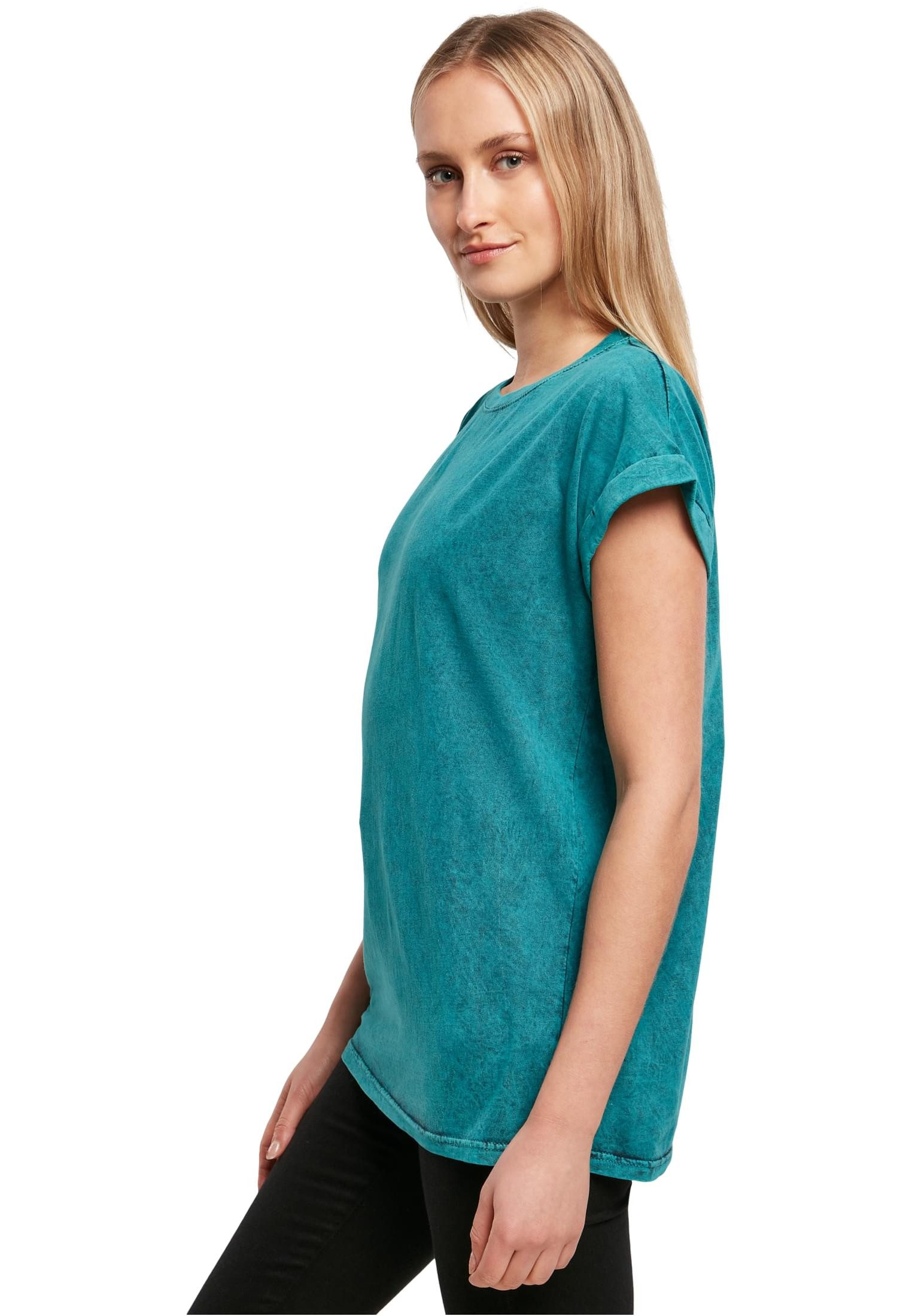 urbandreamz T-Shirt Damen Kurzarm Rundhals mit verlängerter Schulter Acid Wash