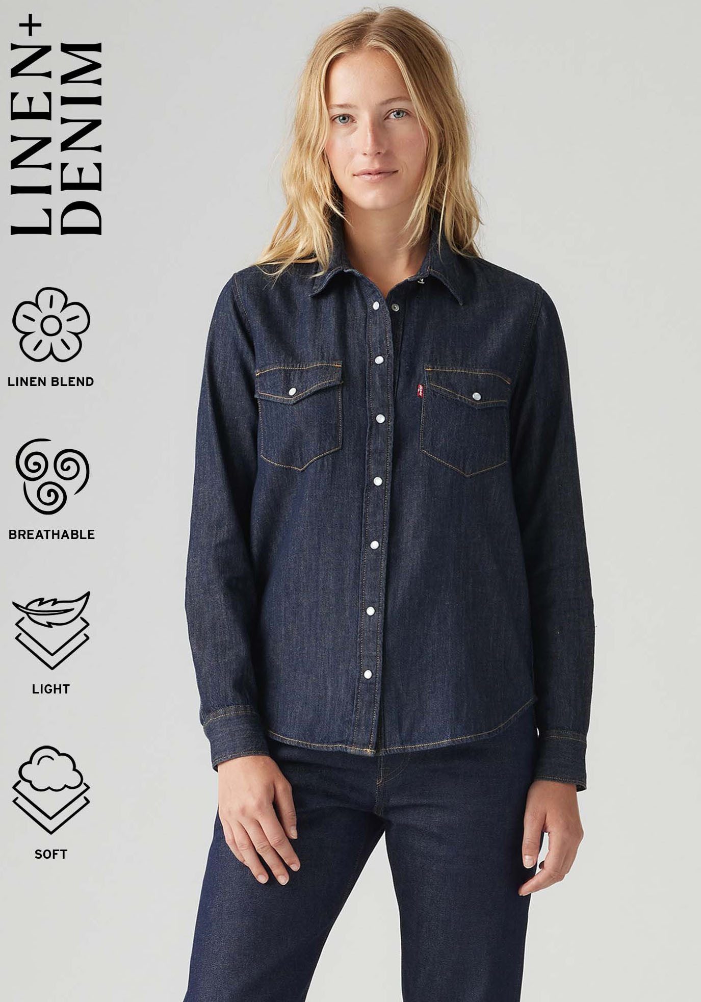 Levi's® Jeansbluse ESSENTIAL WESTERN mit Brusttaschen mit Druckknöpfen