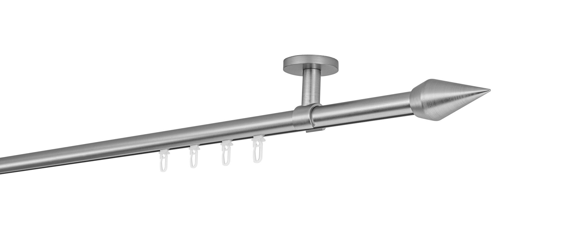 ondeco Gardinenstange Profil Deckenabstand 4cm Kegel, Ø 20 mm, 1-läufig-läufig, Wunschmaßlänge, Bohren, verschraubt