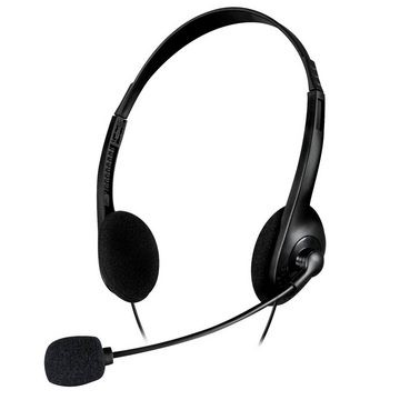 Speedlink ACCORDO Stereo Headset mit Mikrofon Headset (Integrierte Kabelfernbedienung mit Lautstärkeregeler, flexibler Mikrofon-Arm, Zwei 3,5mm Klinkenstecker, Leichtgewicht, Stereo, 2x 3,5mm Klinken-Stecker passend für PC Notebook Telefon Boom Mikro)