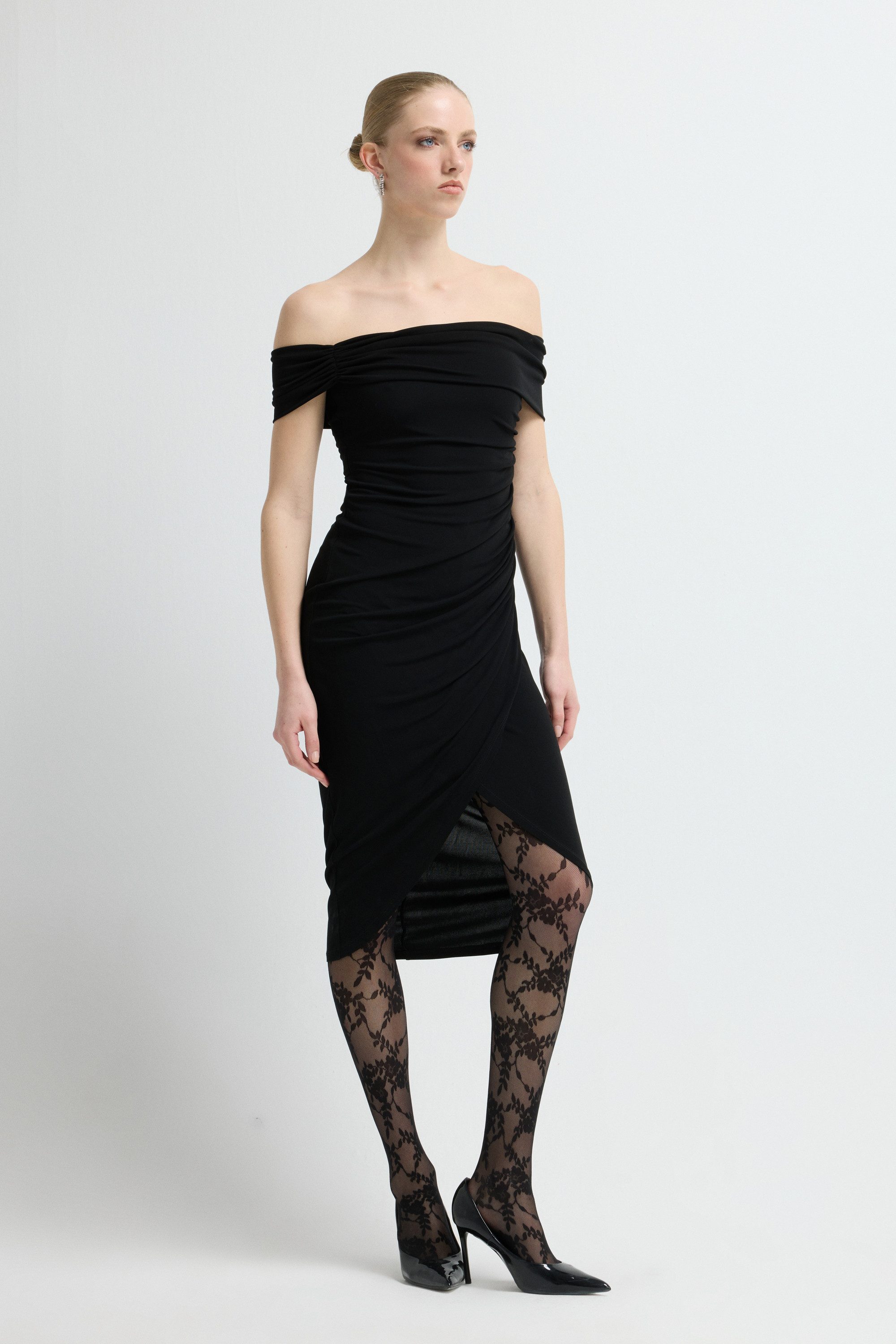 adL Cocktailkleid Wickelkleid mit gerafftem Detail – Bild 5 von 5