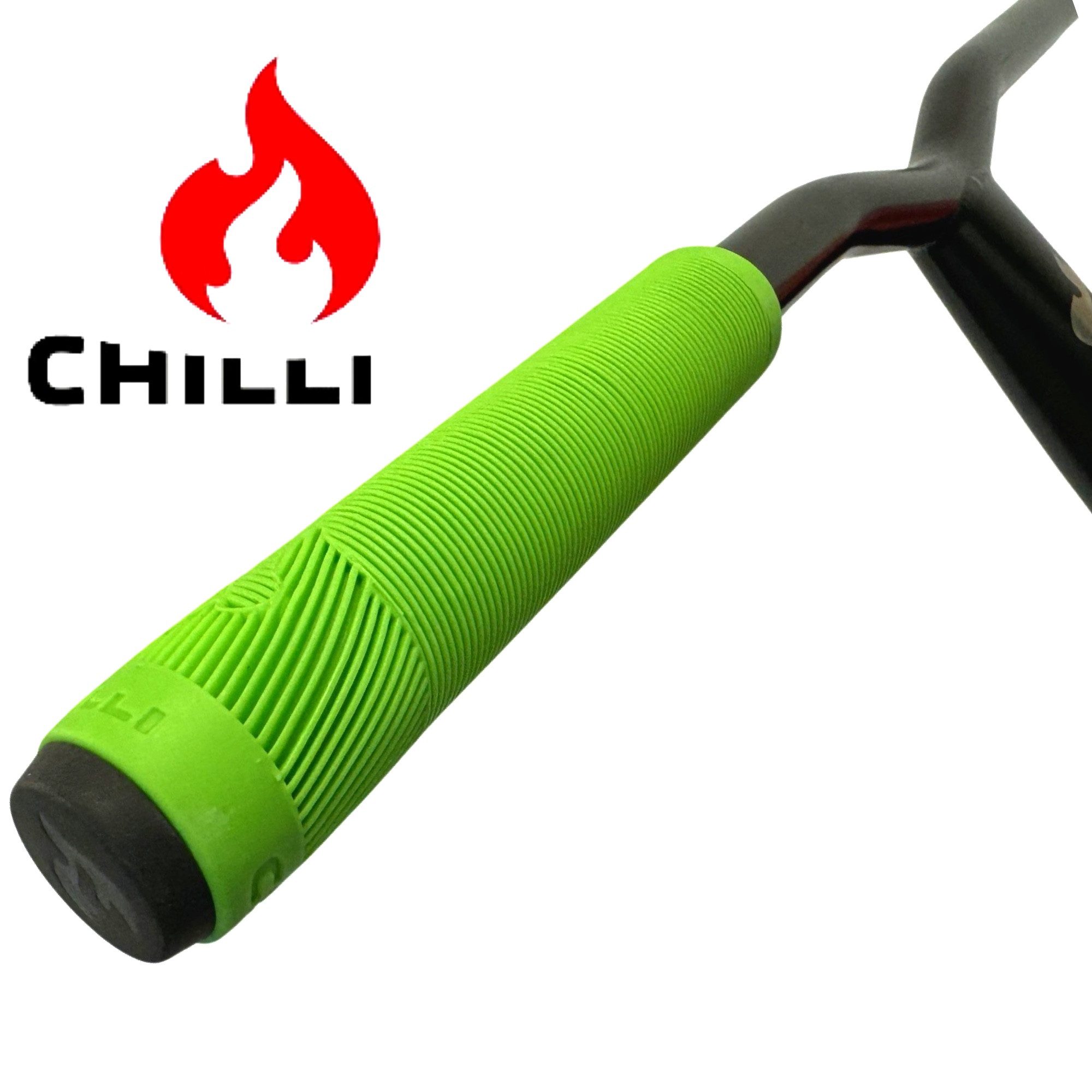 Chilli Pro Scooter Stuntscooter Chilli Stunt-Scooter / BMX / Dirt Fahrrad Griffe XL & Barends grün