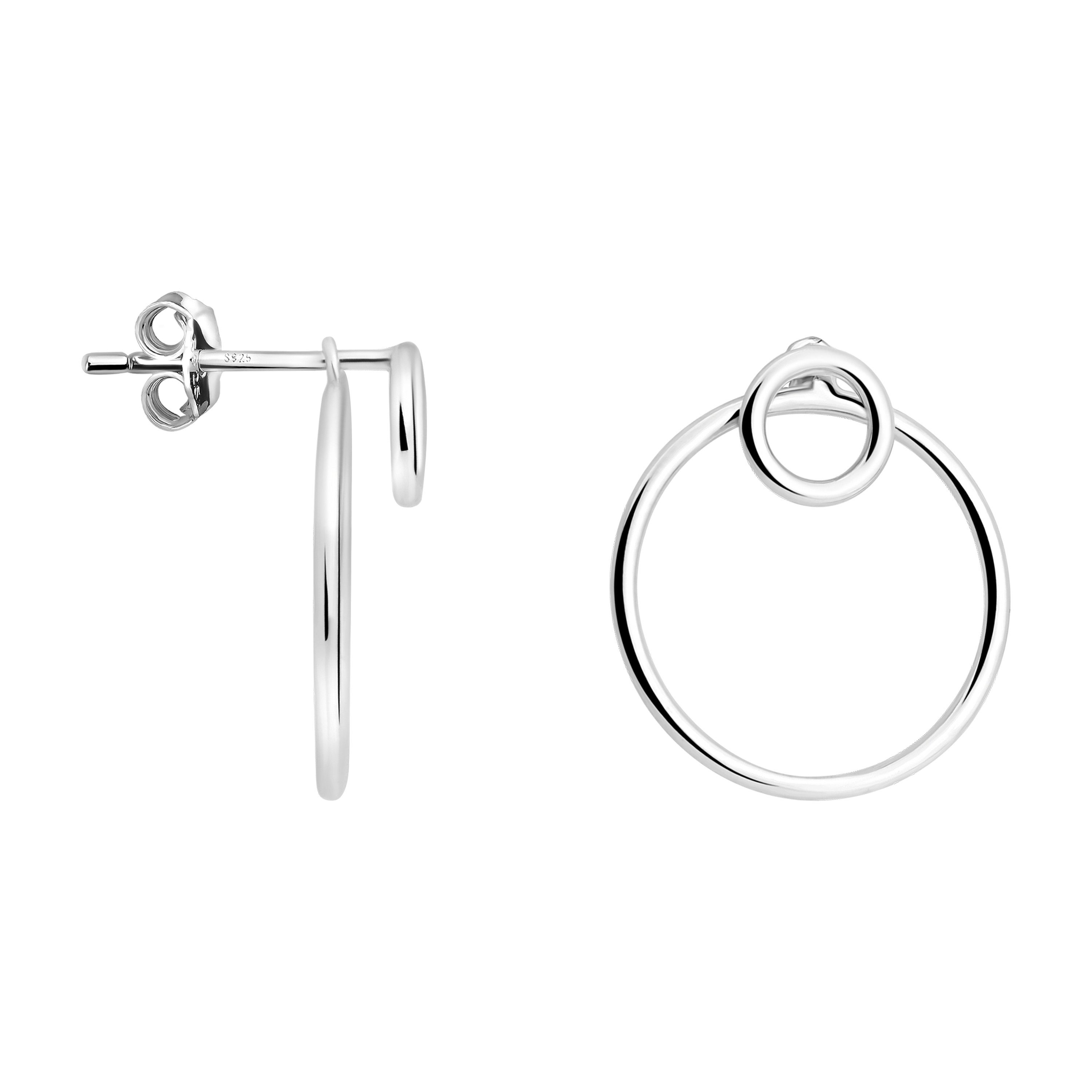 Sofia Milani Paar Ohrstecker Kreis, 925 Silber Damen Schmuck - E0629