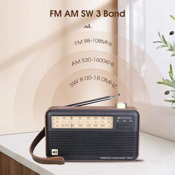 Retekess TR614 Retro-Radio FM/MW/SW für ältere Menschen für Ostergeschenk UKW-Radio (Kurzwellenradio Tragbares Radio, Ausgestattet mit 1200mAh Akku)